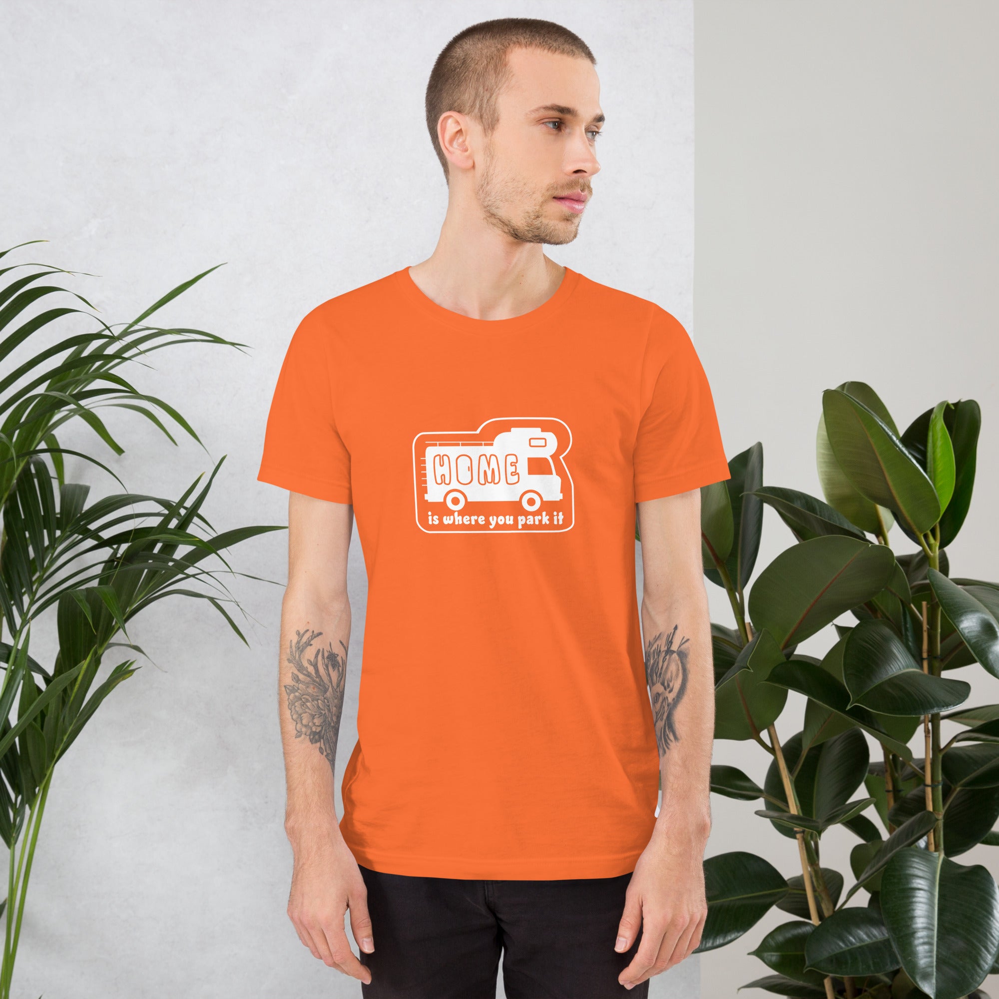 Unisex cotton t-shirt Bold Camper Van on bright colors