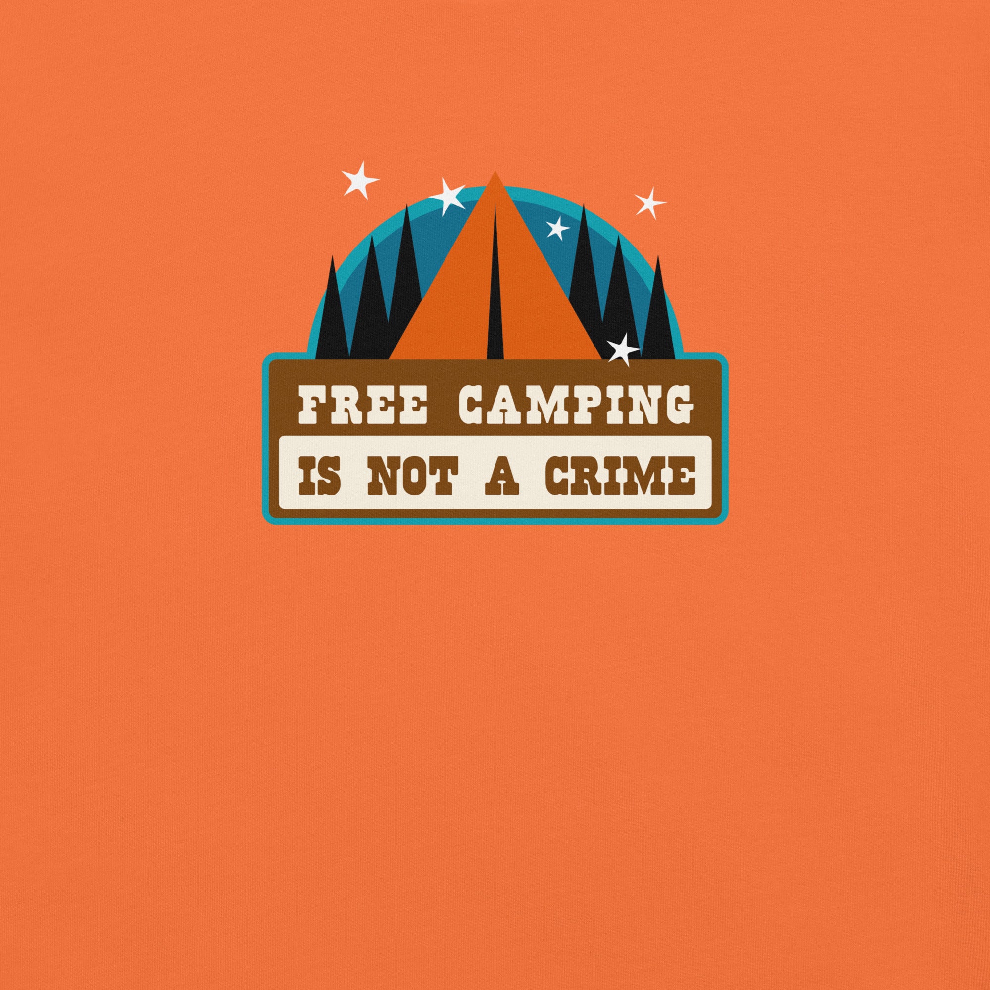 Unisex cotton t-shirt Free Camping is not a Crime on bright colors