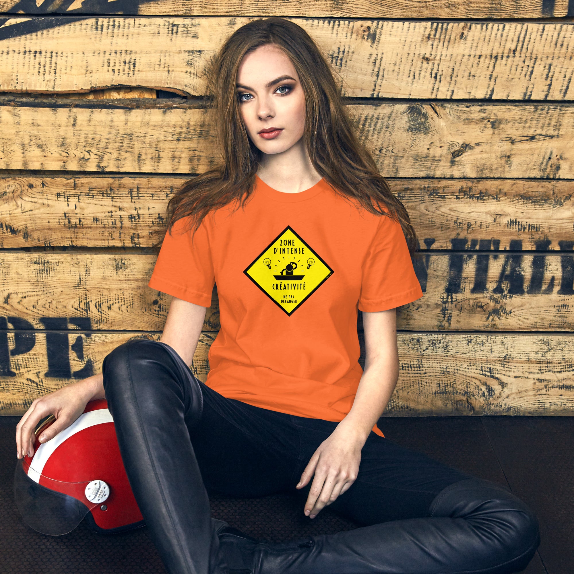 T-shirt en coton unisexe Zone d'intense créativité, Ne pas déranger sur couleurs vives