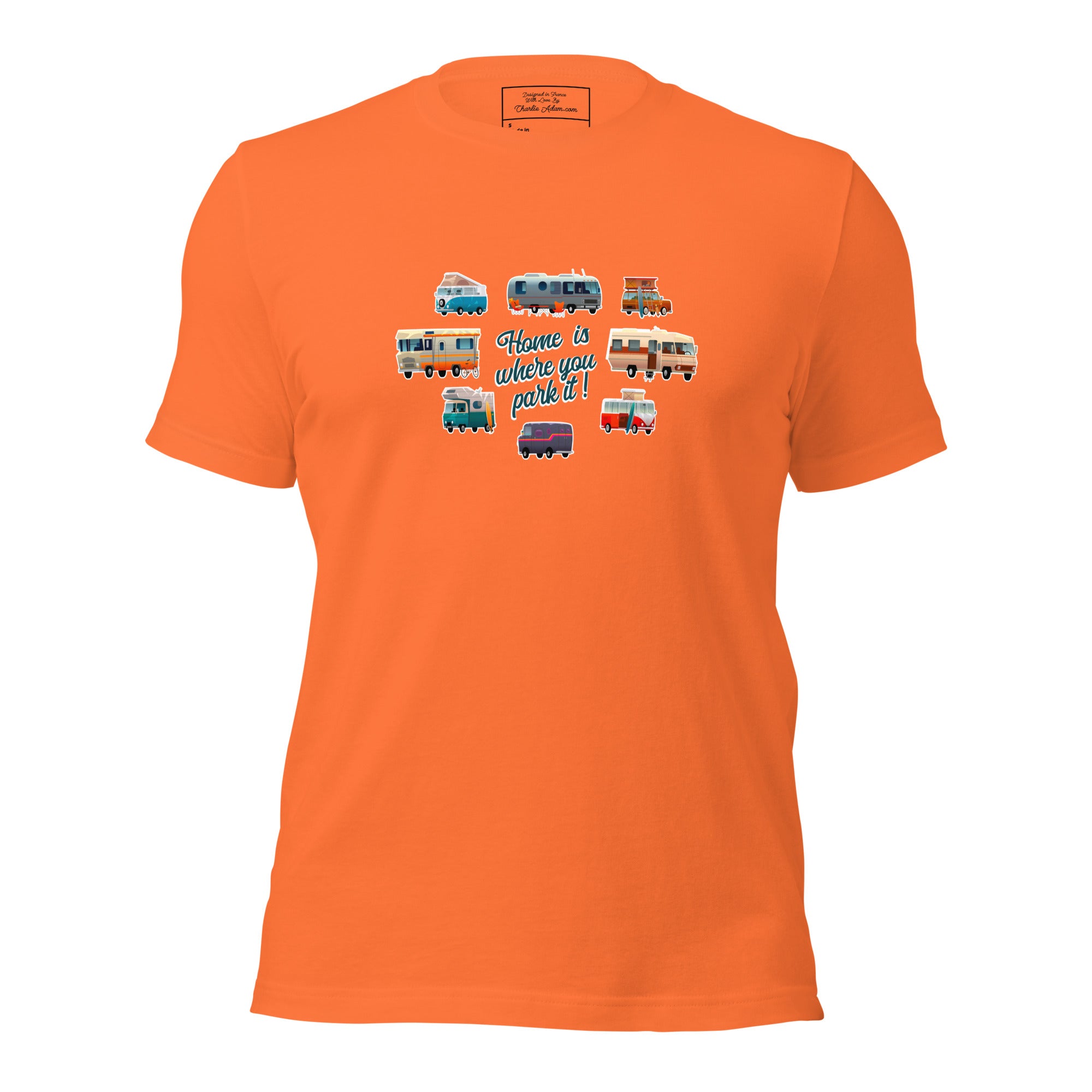 T-shirt en coton unisexe Square Vintage Campers sur couleurs vives