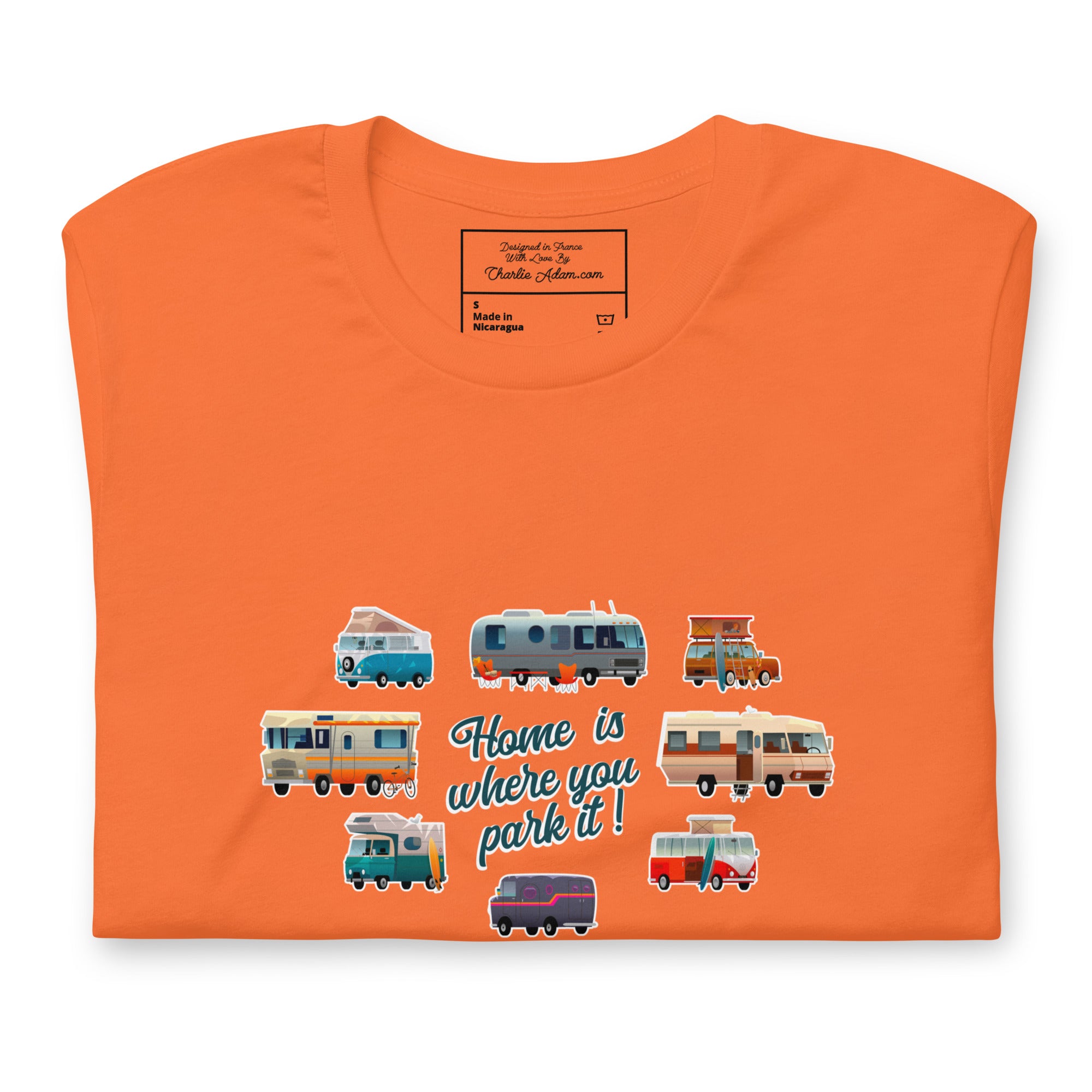 T-shirt en coton unisexe Square Vintage Campers sur couleurs vives