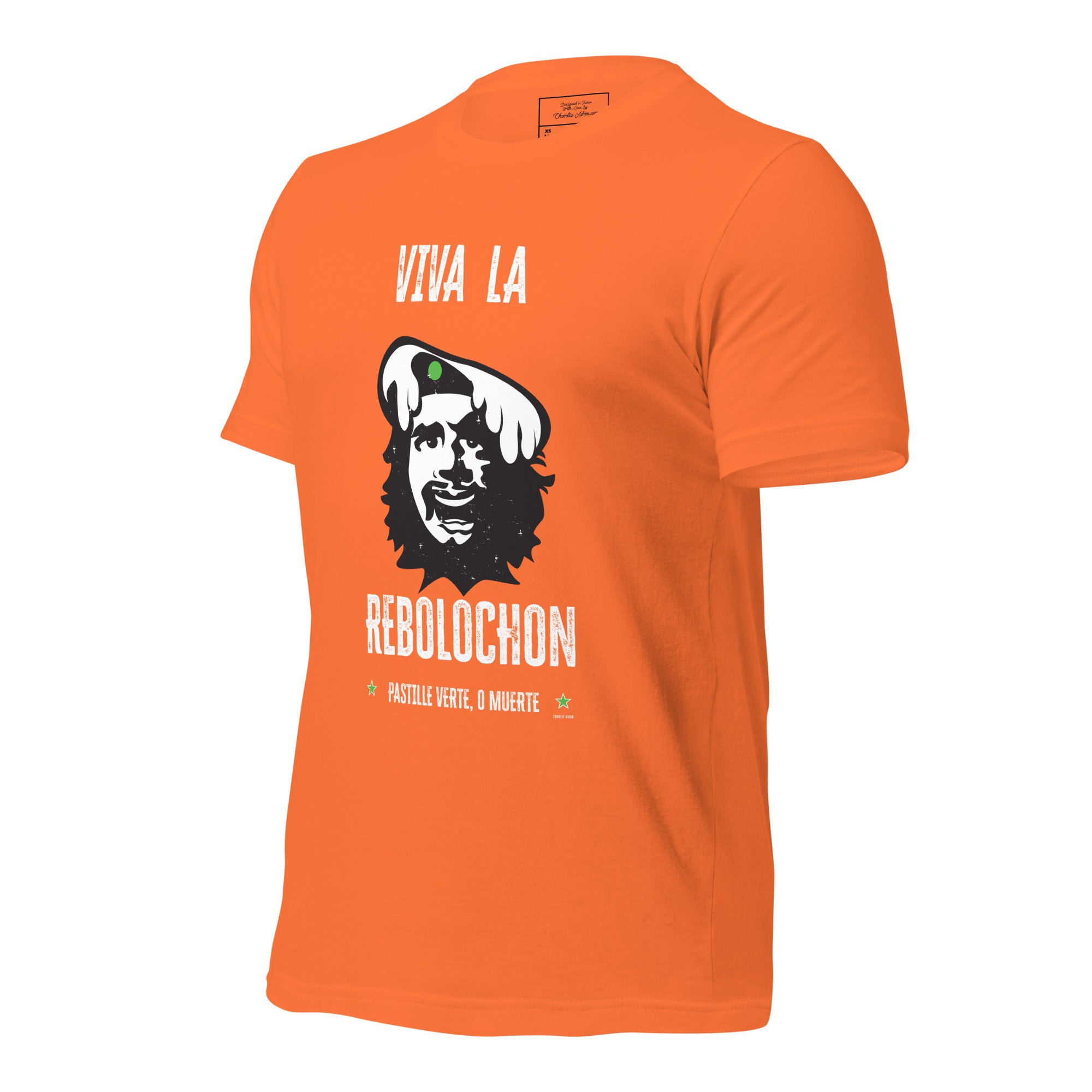 Unisex cotton t-shirt Viva la Rebolochon on bright colors