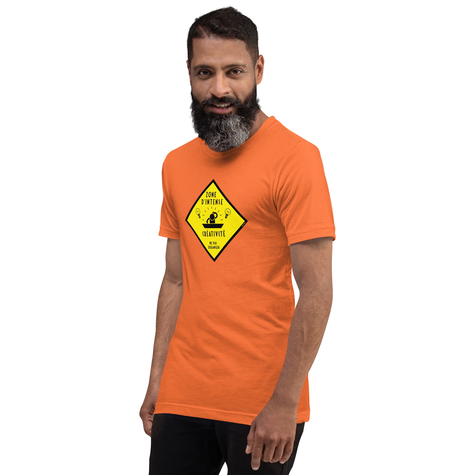 T-shirt en coton unisexe Zone d'intense créativité, Ne pas déranger sur couleurs vives