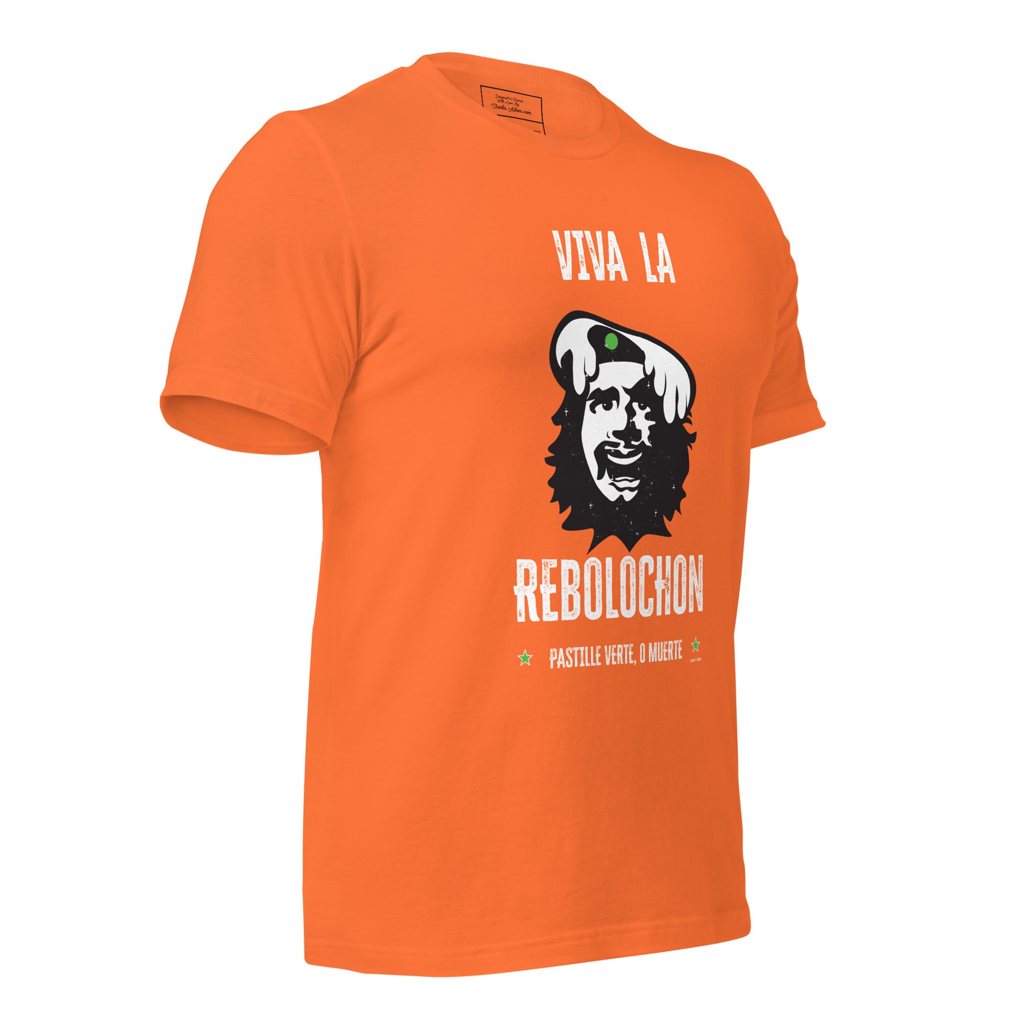 Unisex cotton t-shirt Viva la Rebolochon on bright colors