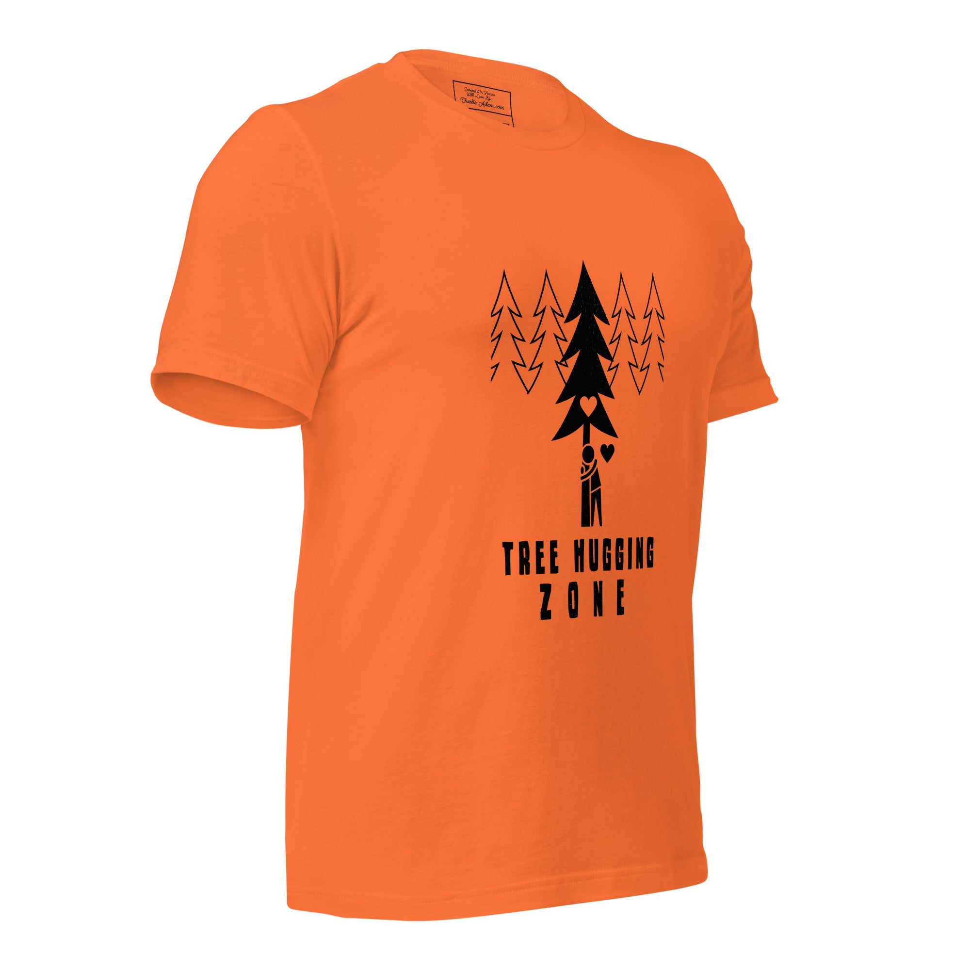 Unisex cotton t-shirt Tree hugging zone on bright colors