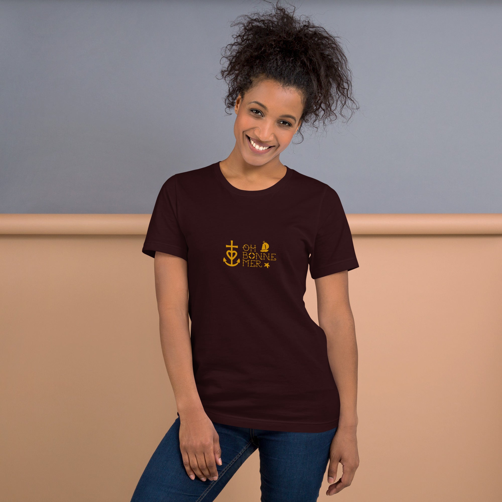 T-shirt en coton unisexe Oh Bonne Mer 2 sur couleurs foncées