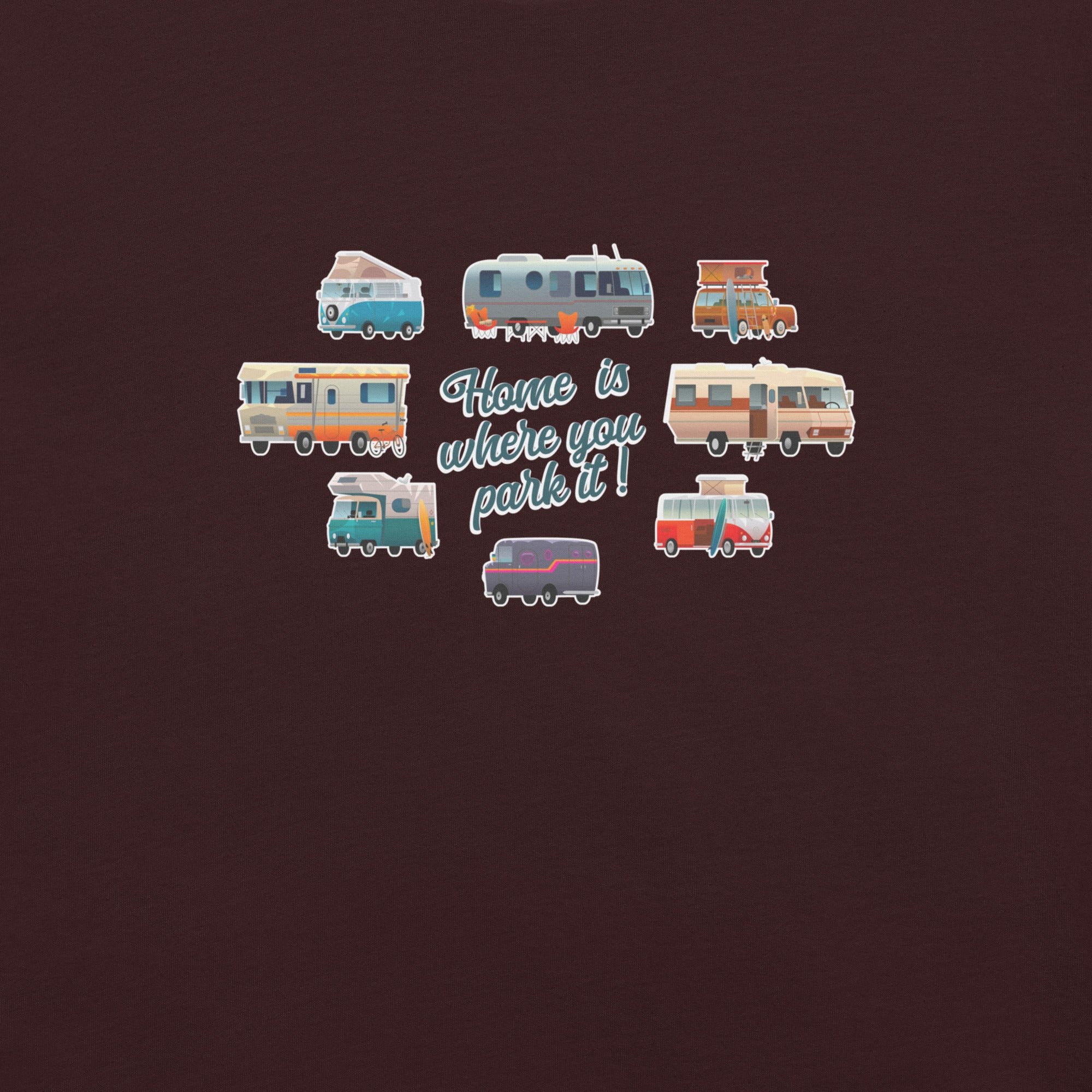 T-shirt en coton unisexe Square Vintage Campers sur couleurs foncées