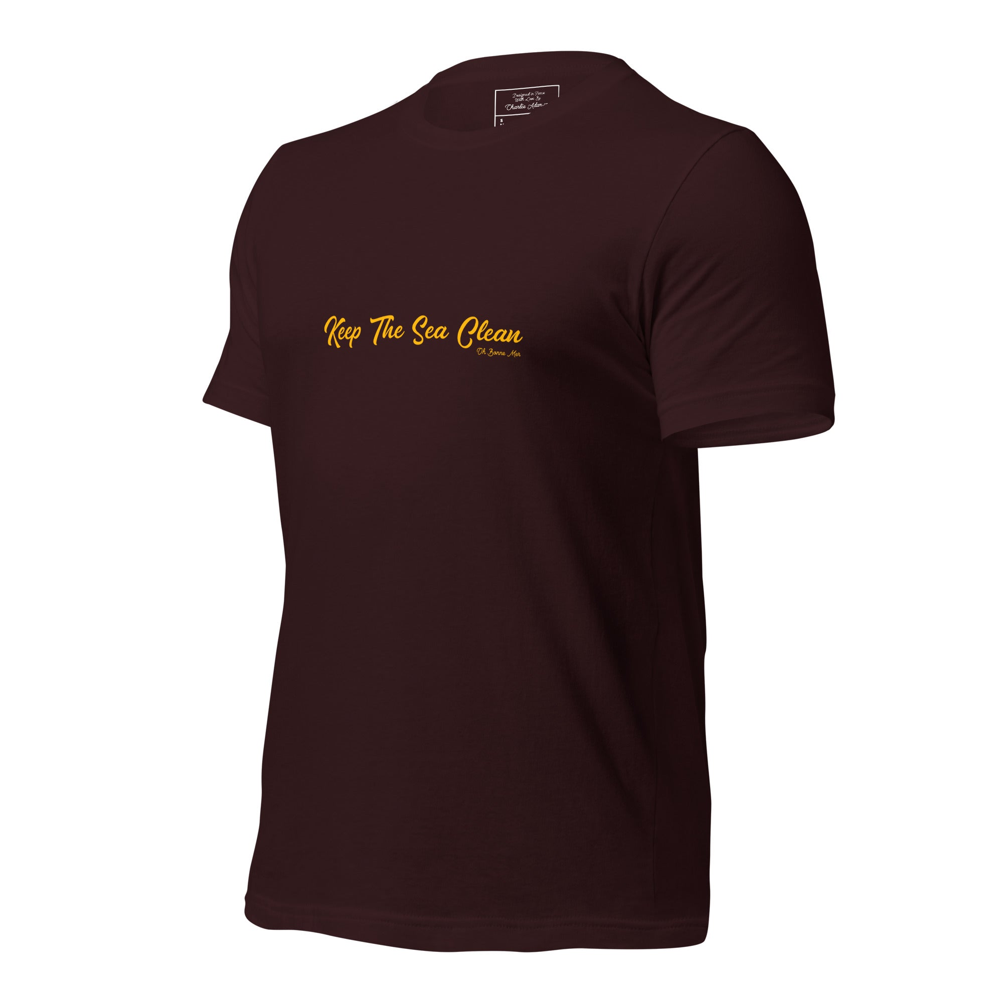 Unisex cotton t-shirt Keep The Sea Clean Gold on dark colors