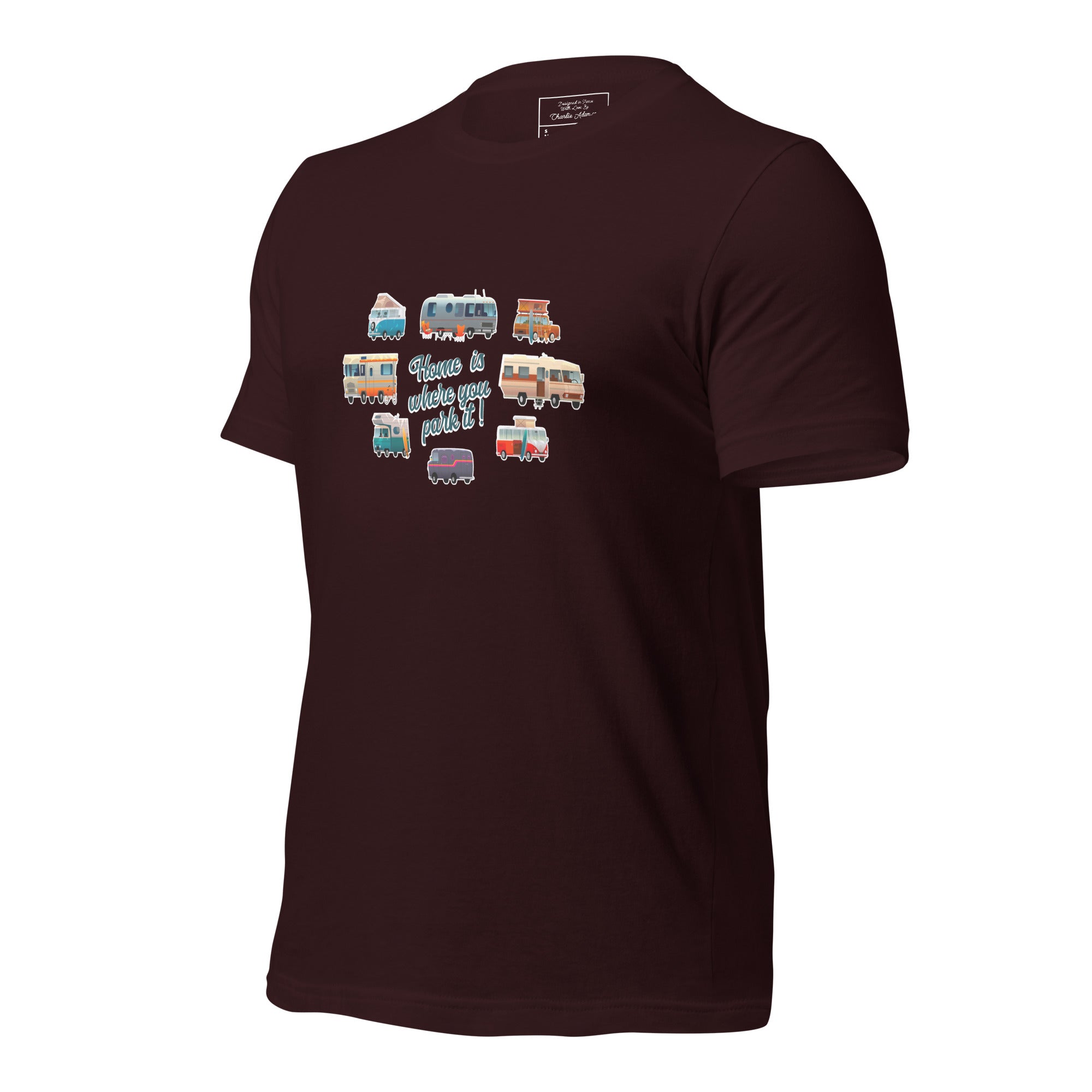 T-shirt en coton unisexe Square Vintage Campers sur couleurs foncées