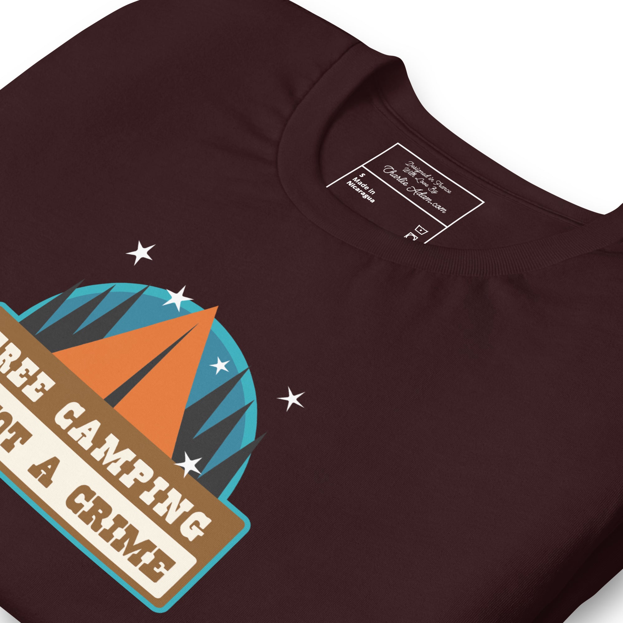 Unisex cotton t-shirt Free Camping is not a Crime on dark colors