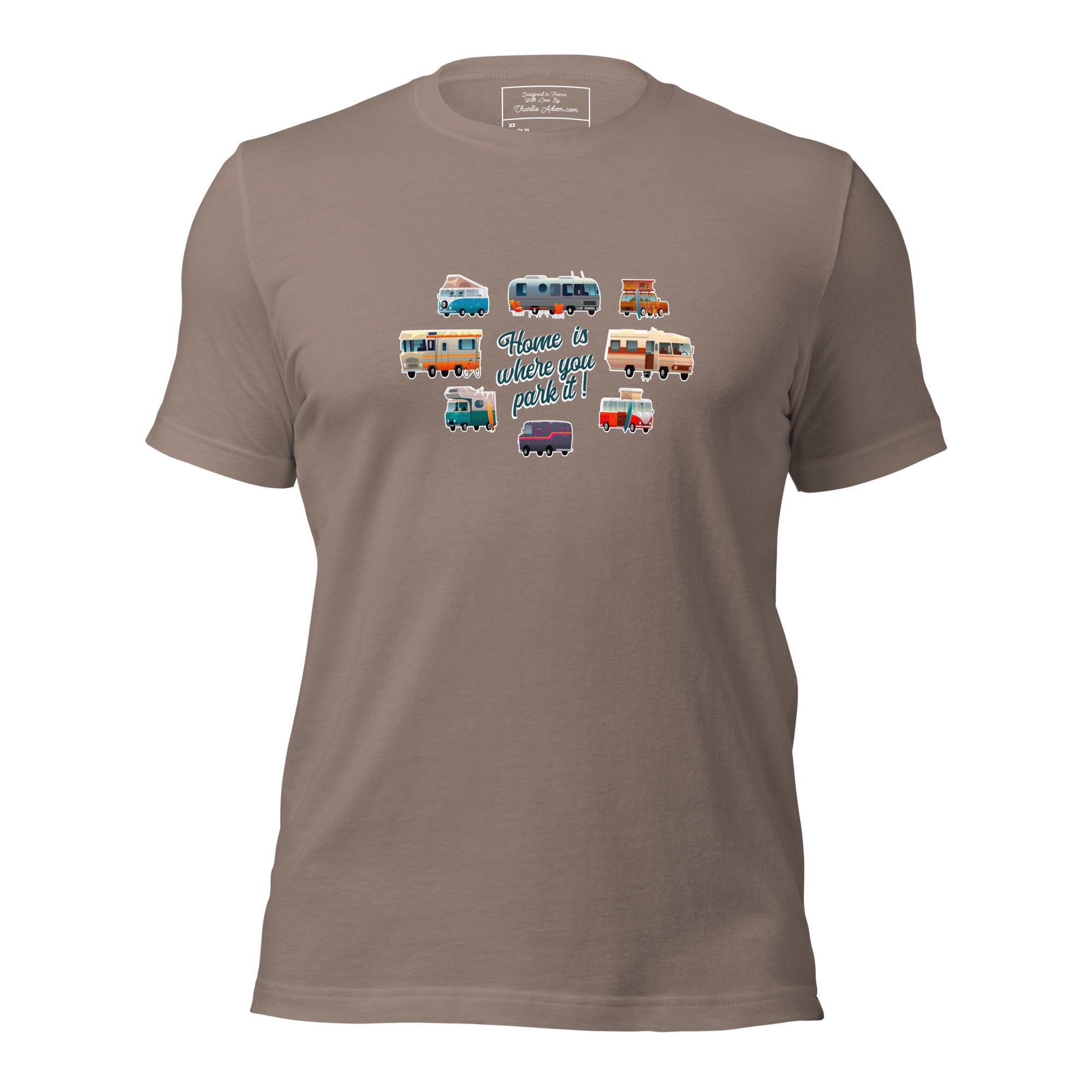 T-shirt en coton unisexe Square Vintage Campers sur couleurs foncées