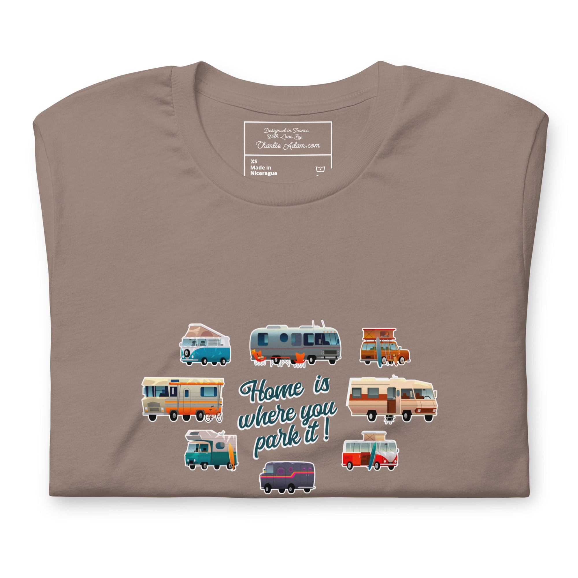 T-shirt en coton unisexe Square Vintage Campers sur couleurs foncées