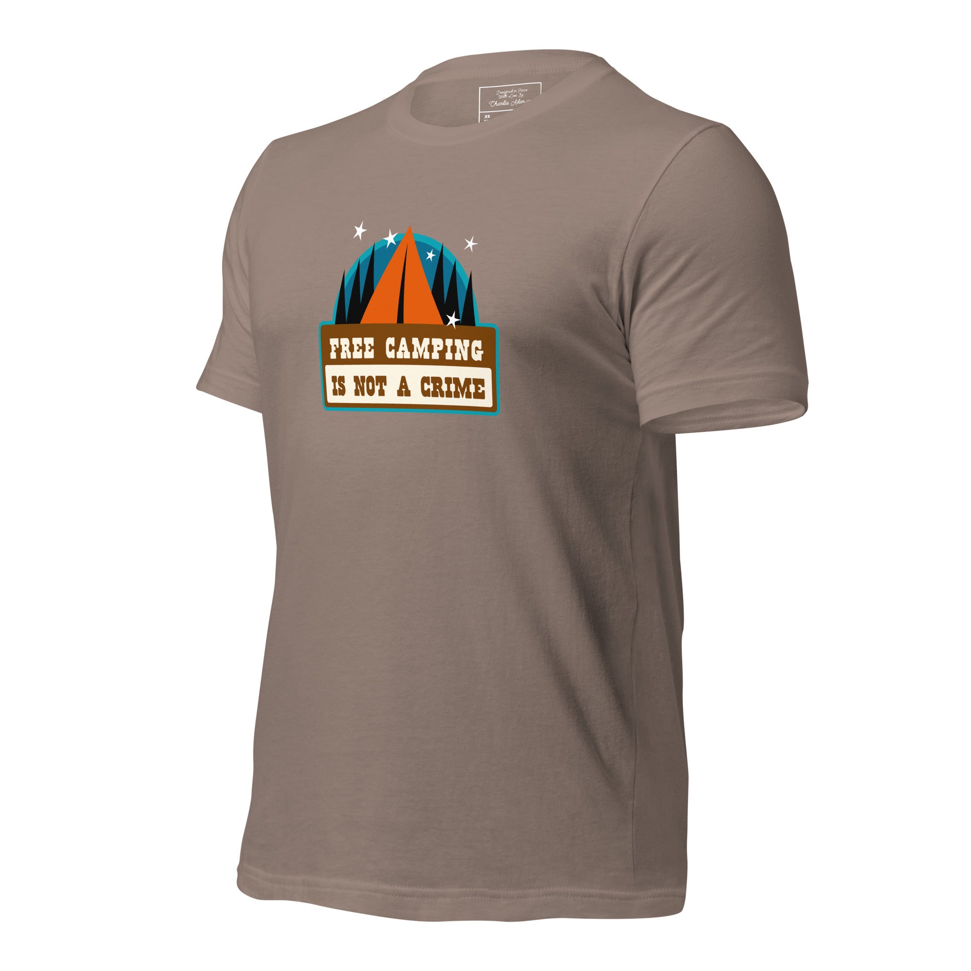 Unisex cotton t-shirt Free Camping is not a Crime on dark colors