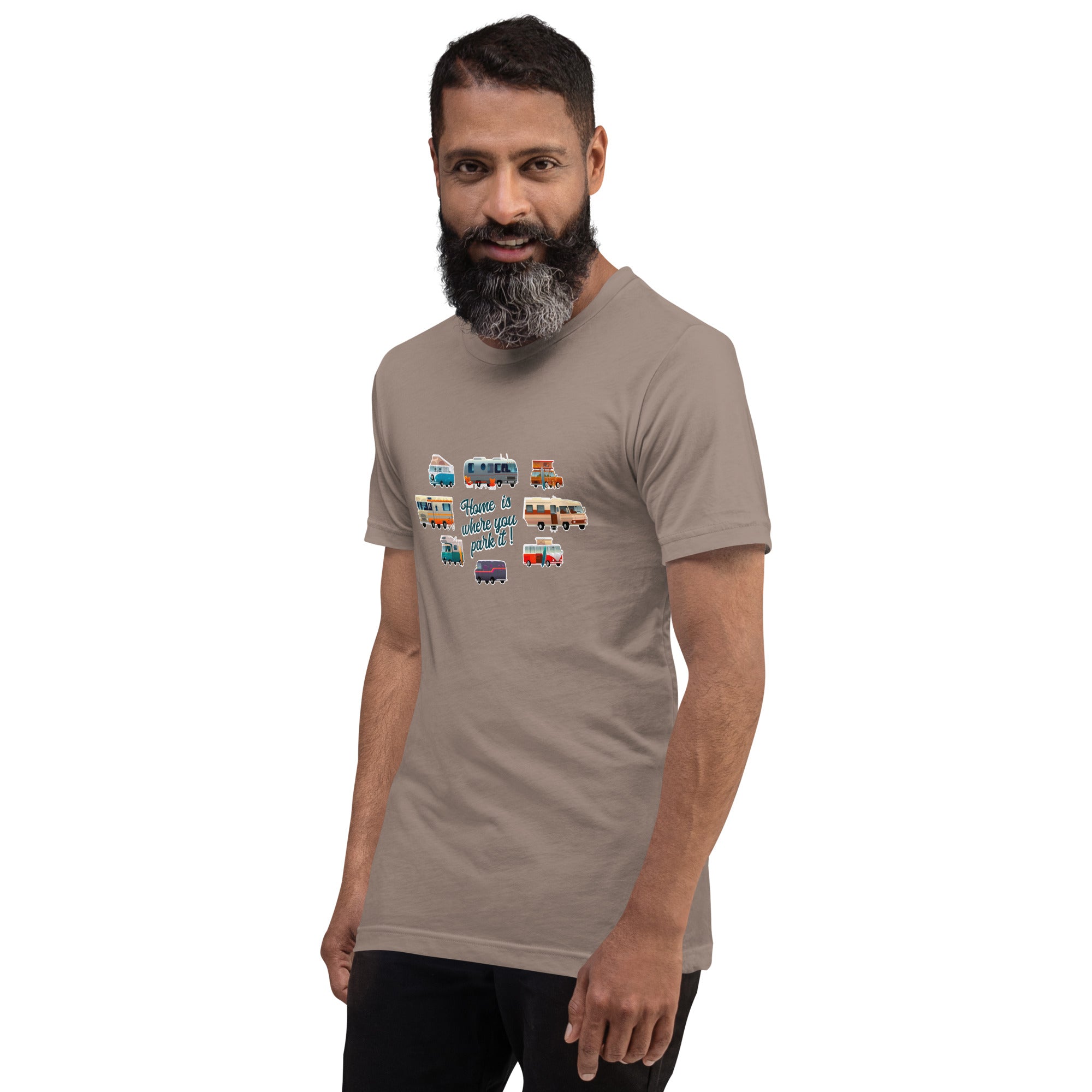 T-shirt en coton unisexe Square Vintage Campers sur couleurs foncées