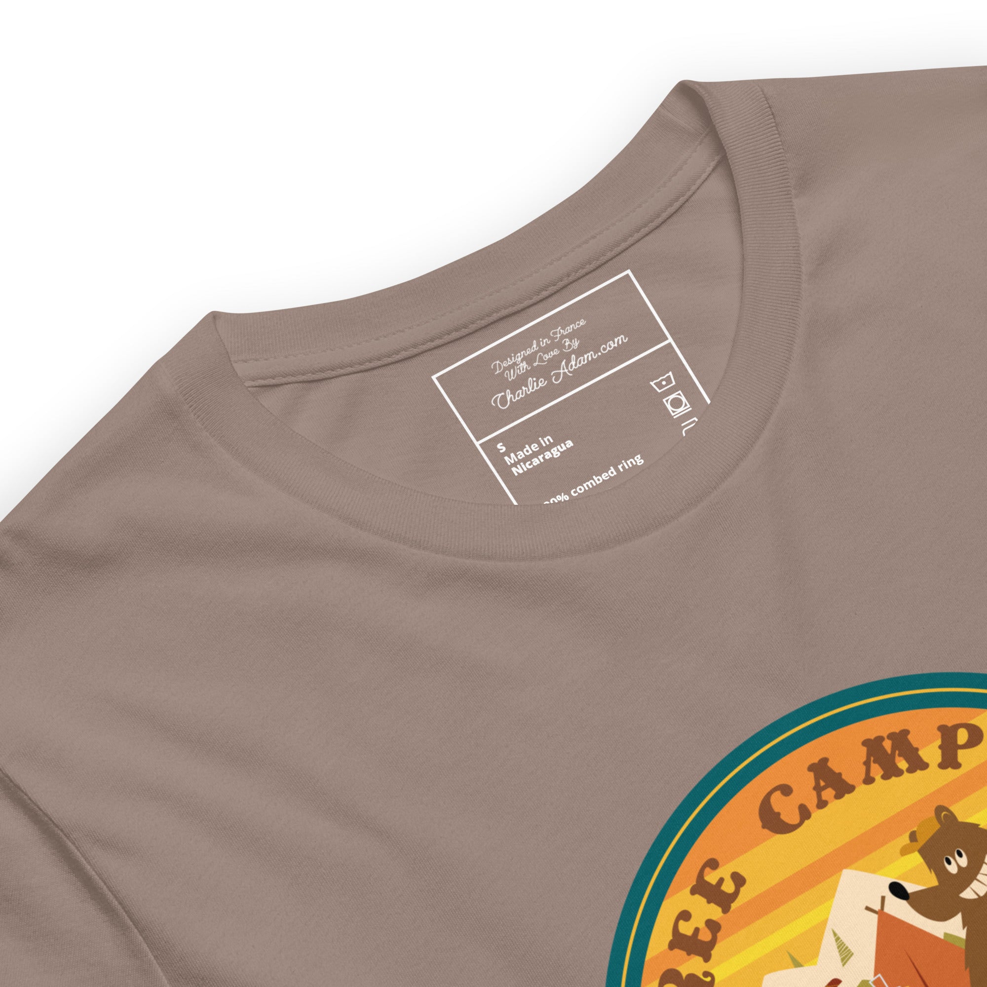 T-shirt en coton unisexe Free Camping is not a crime sur couleurs foncées