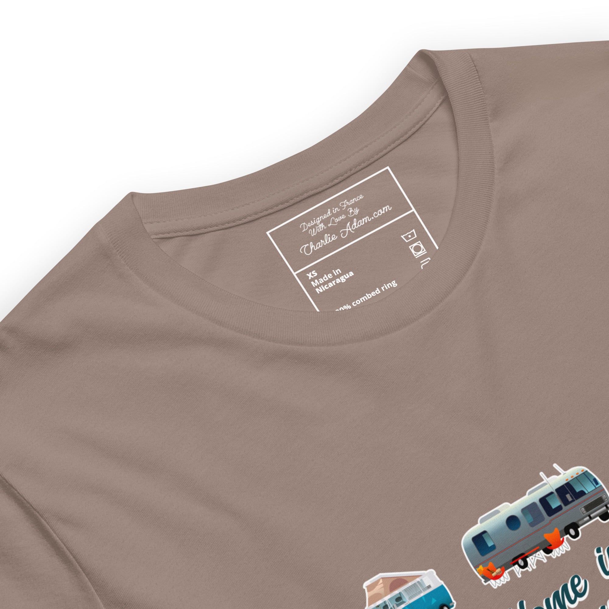 T-shirt en coton unisexe Square Vintage Campers sur couleurs foncées