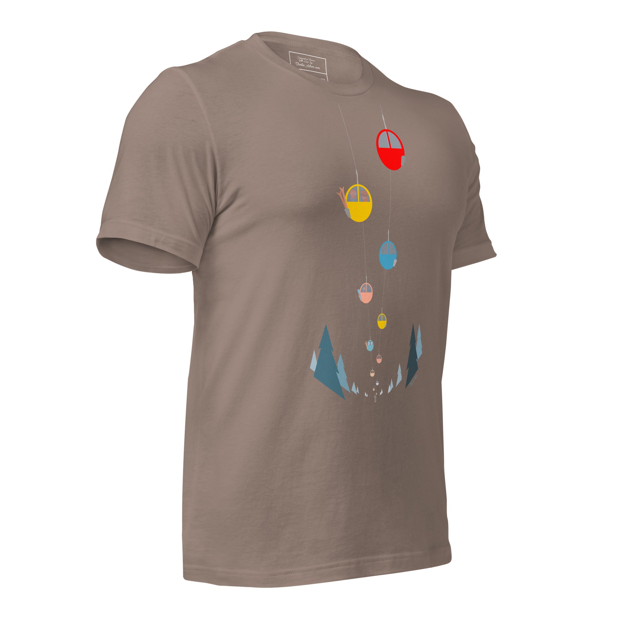 T-shirt en coton unisexe Gondolas in the mist sur couleurs foncées