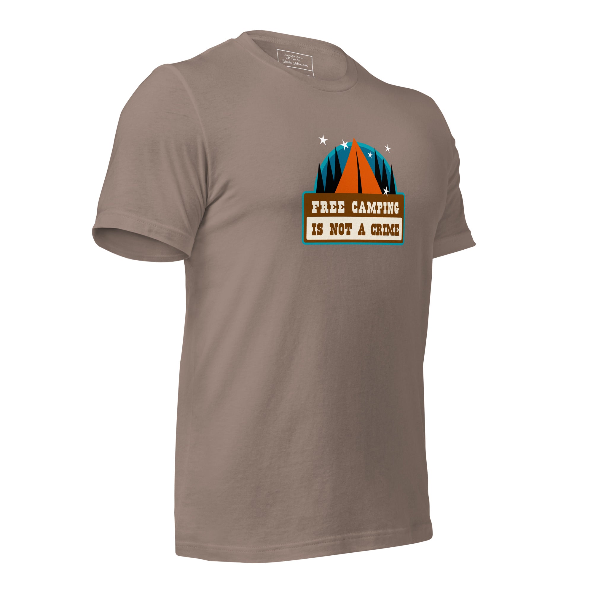 Unisex cotton t-shirt Free Camping is not a Crime on dark colors