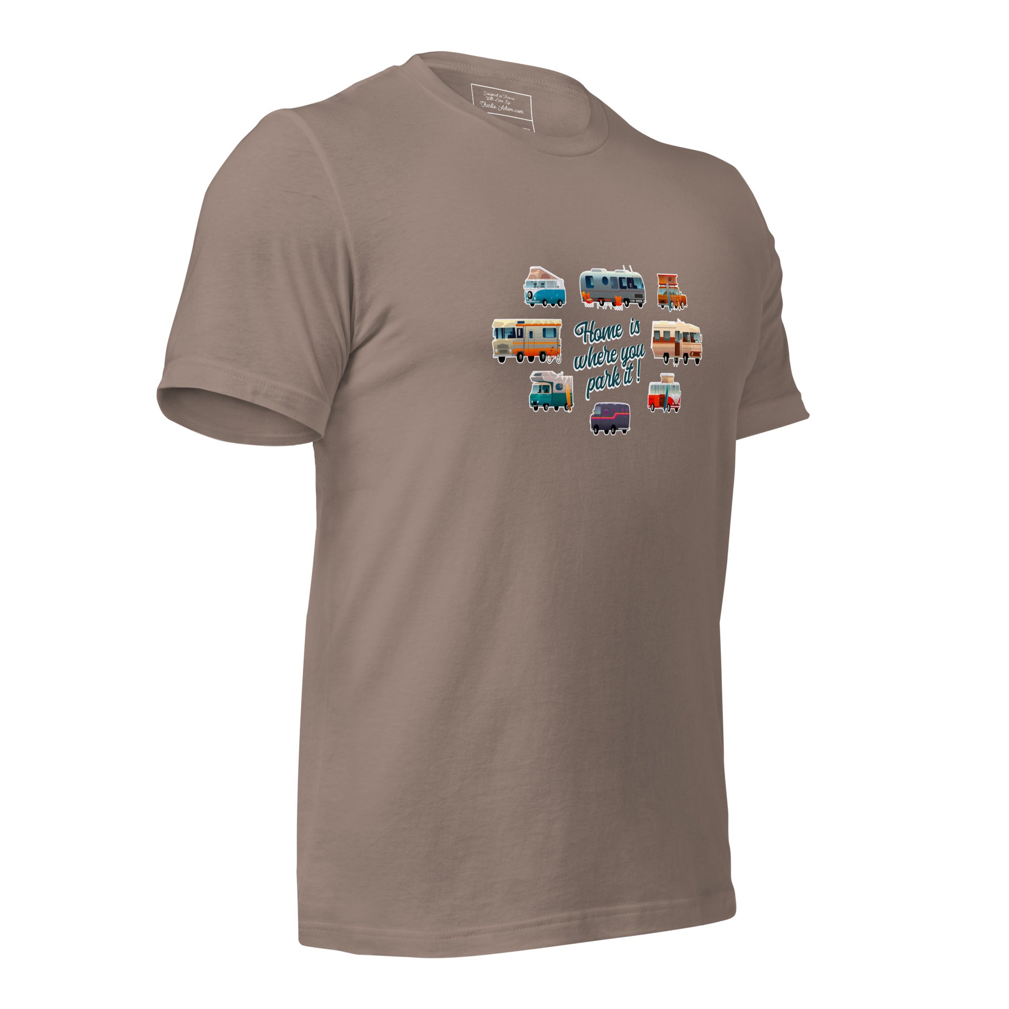 T-shirt en coton unisexe Square Vintage Campers sur couleurs foncées