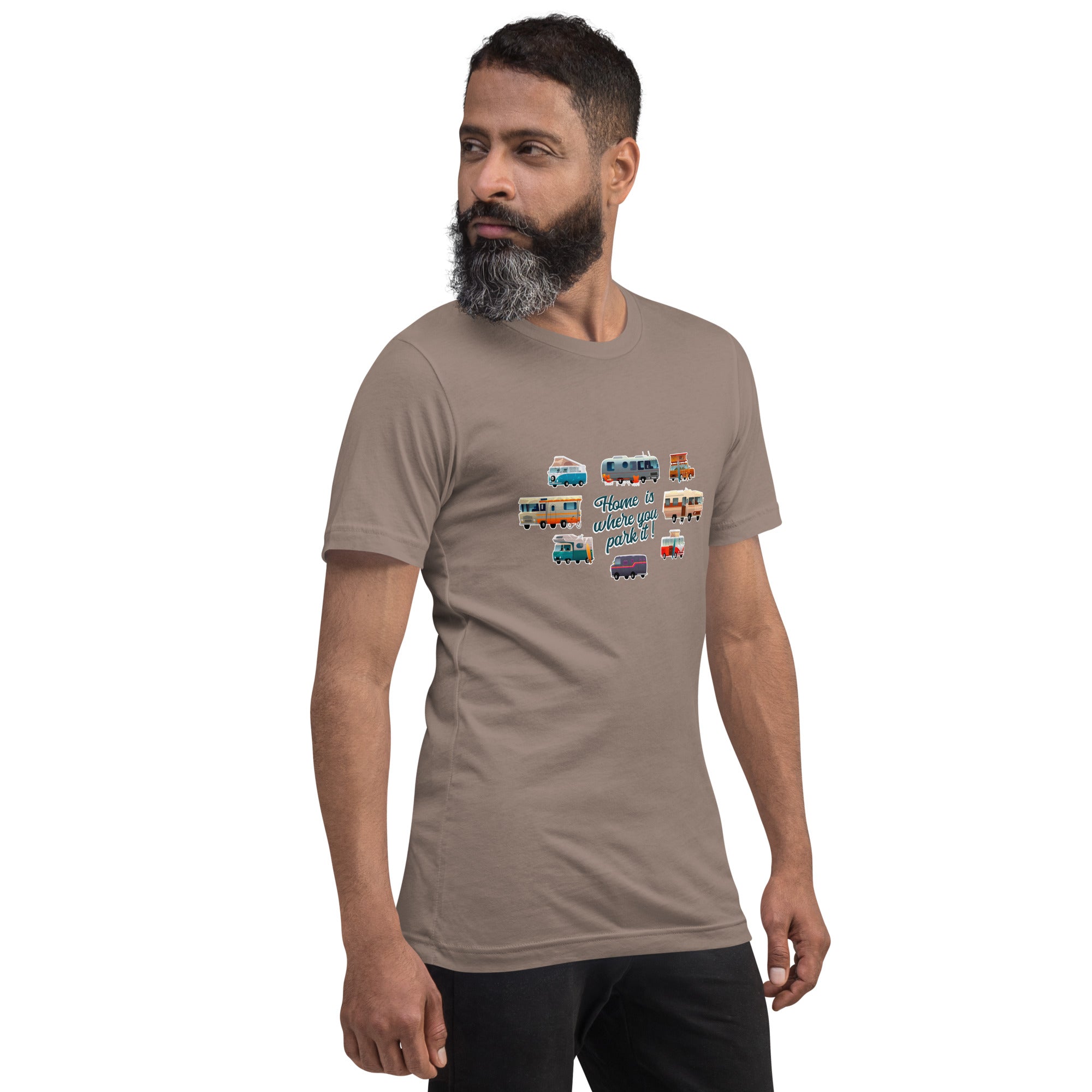 T-shirt en coton unisexe Square Vintage Campers sur couleurs foncées