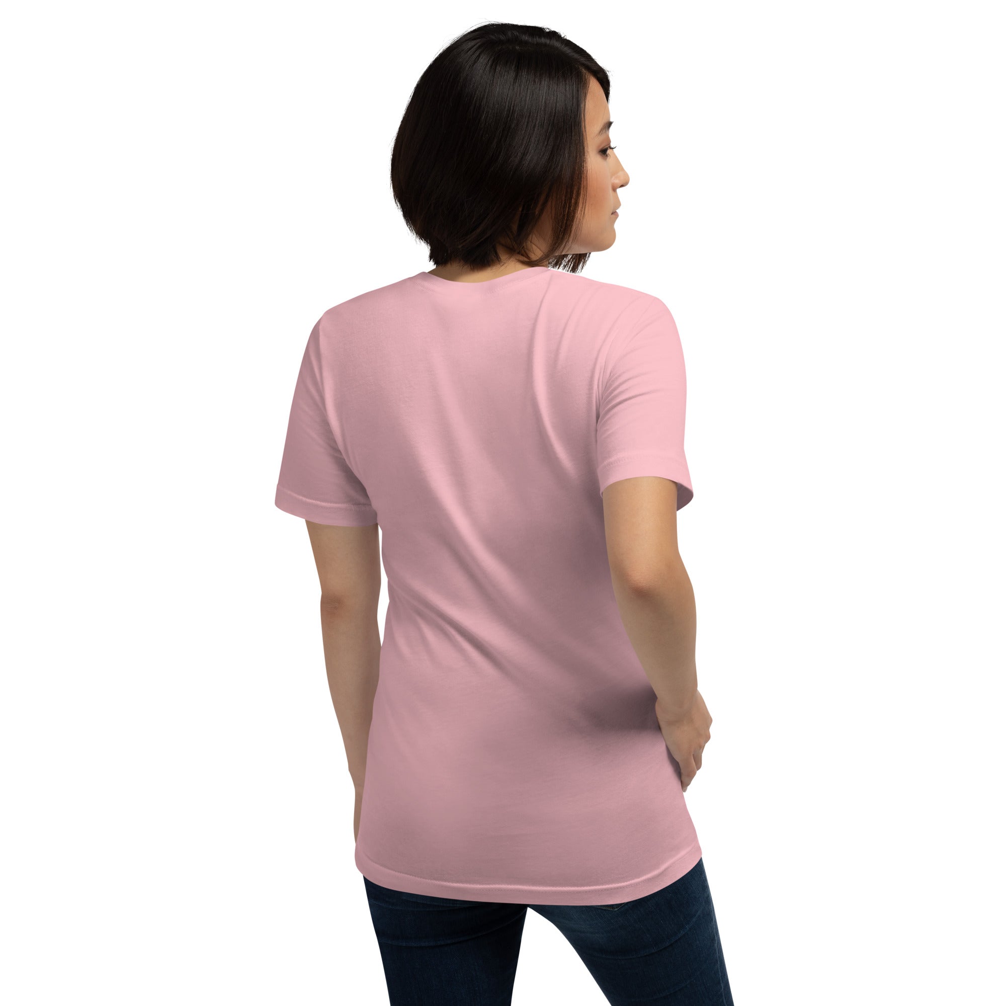 T-shirt en coton unisexe Ski Bum Flamingo brodé sur couleurs claires