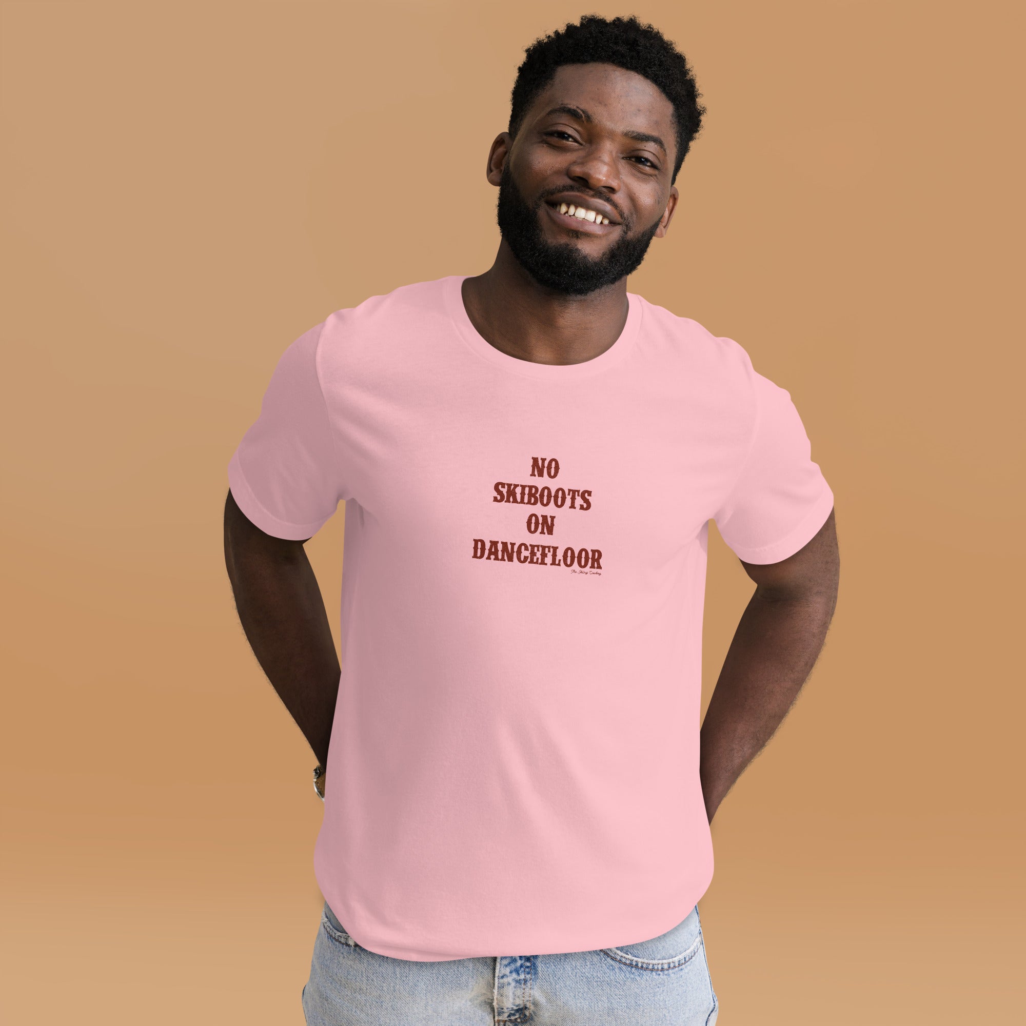 Unisex t-shirt No Skiboots on Dancefloor on light colors