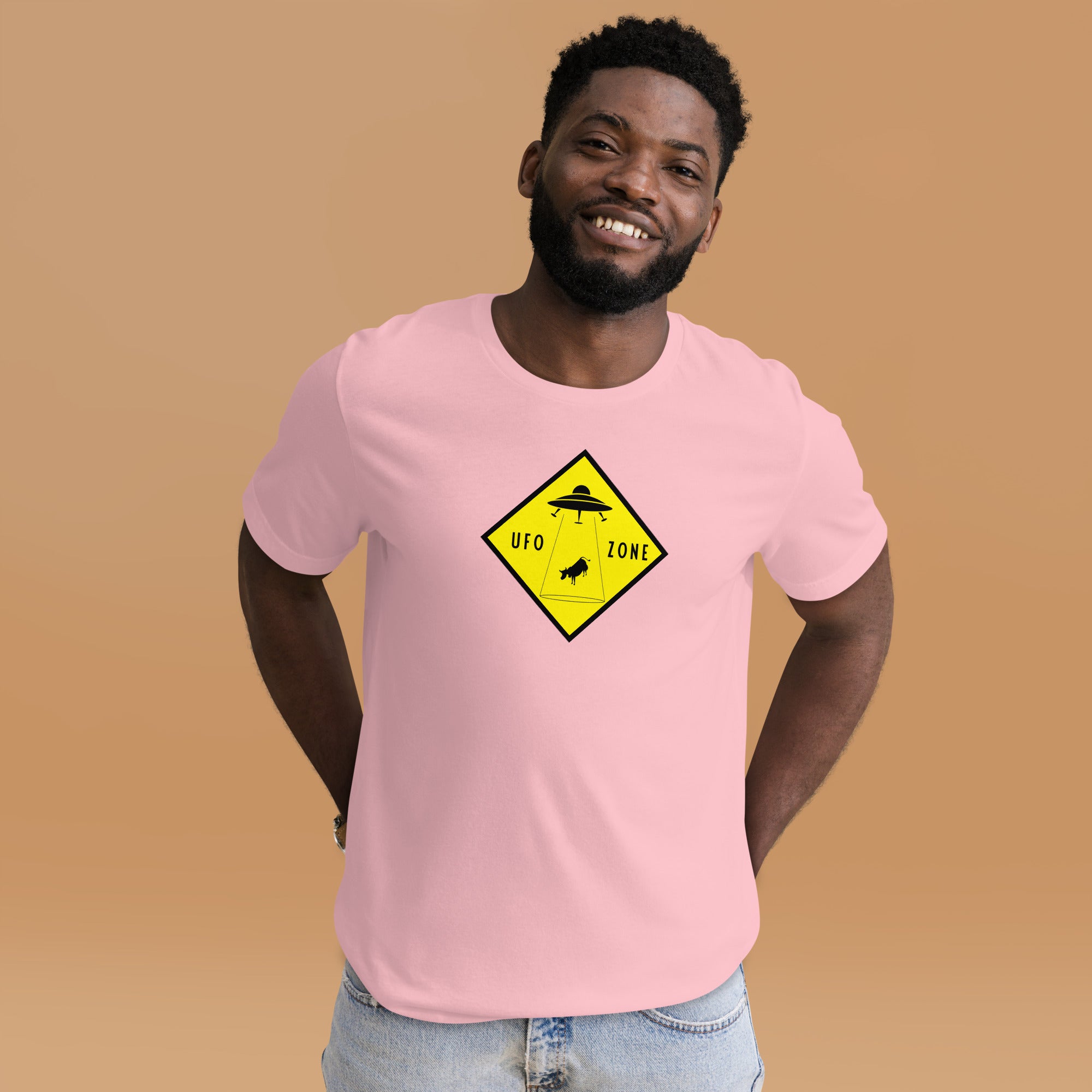 Unisex cotton t-shirt UFO Zone on light colors