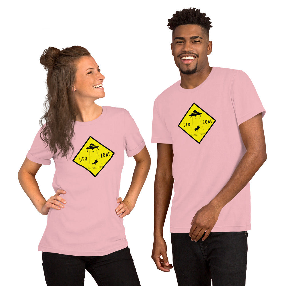 Unisex cotton t-shirt UFO Zone on light colors