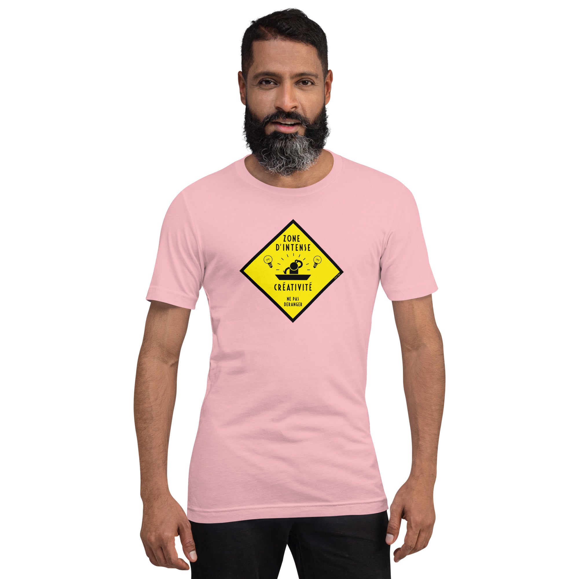 T-shirt en coton unisexe Zone d'intense créativité, Ne pas déranger sur couleurs claires