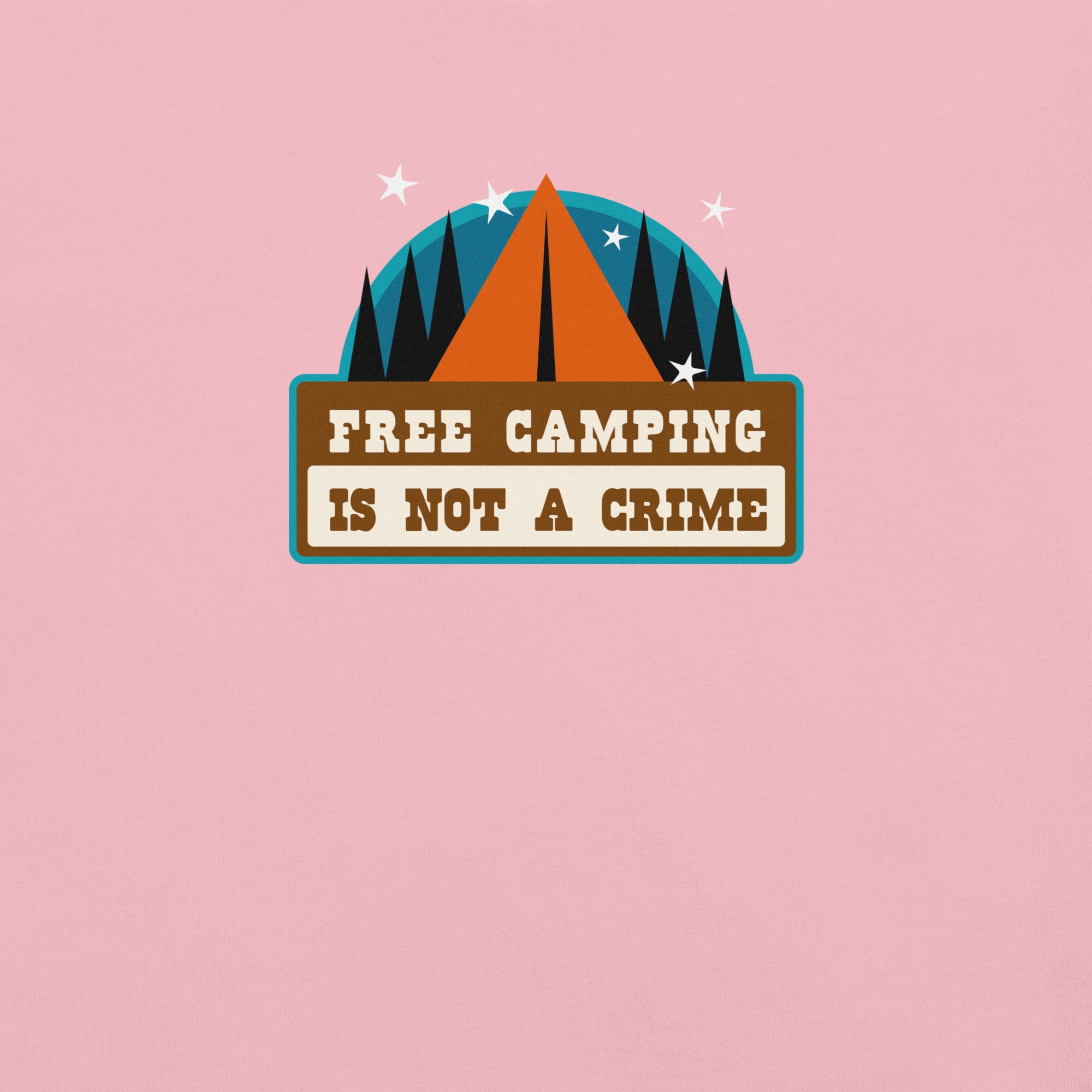 Unisex cotton t-shirt Free Camping is not a Crime on light colors