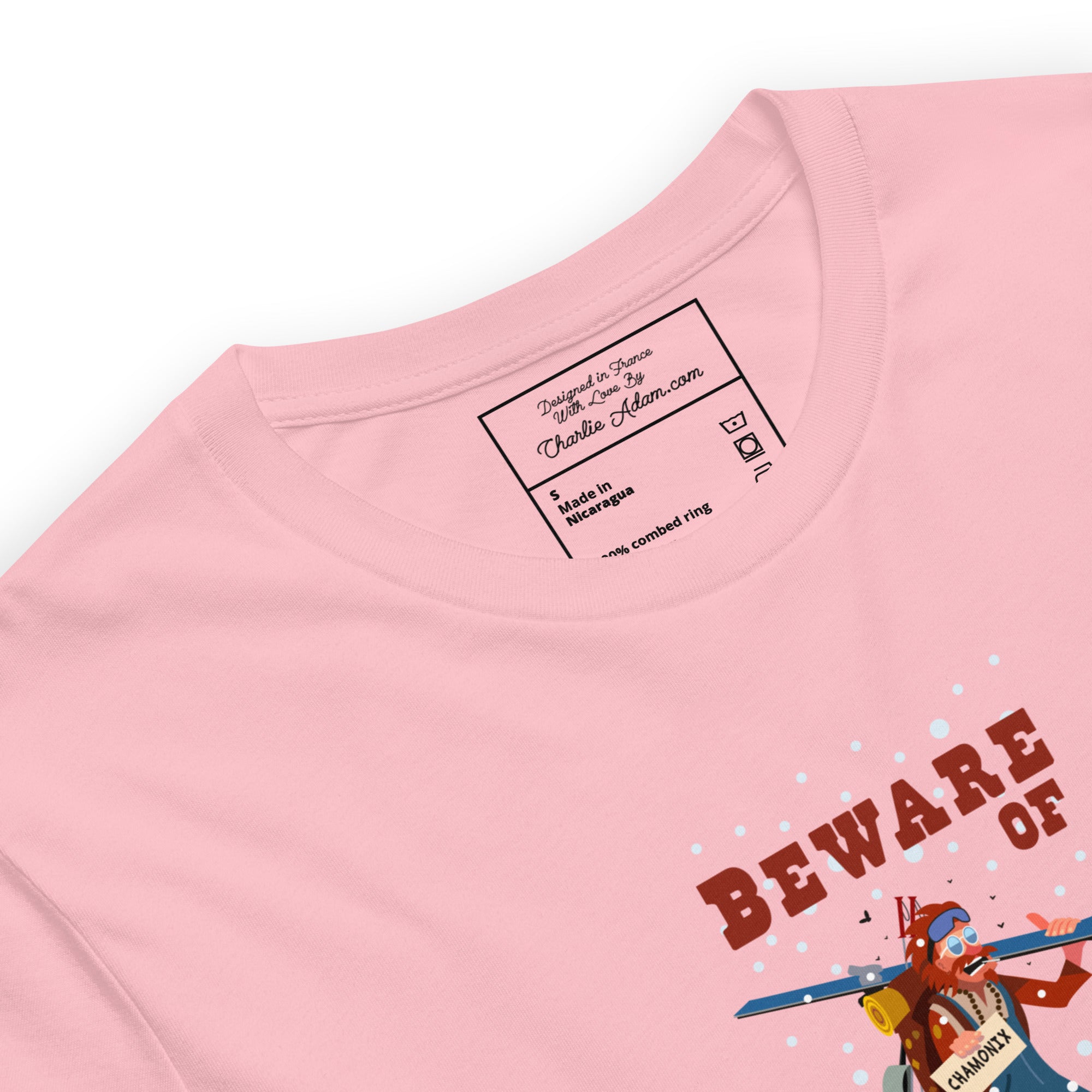 T-shirt en coton unisexe Beware of ski bums, drunks and loose women sur couleurs claires