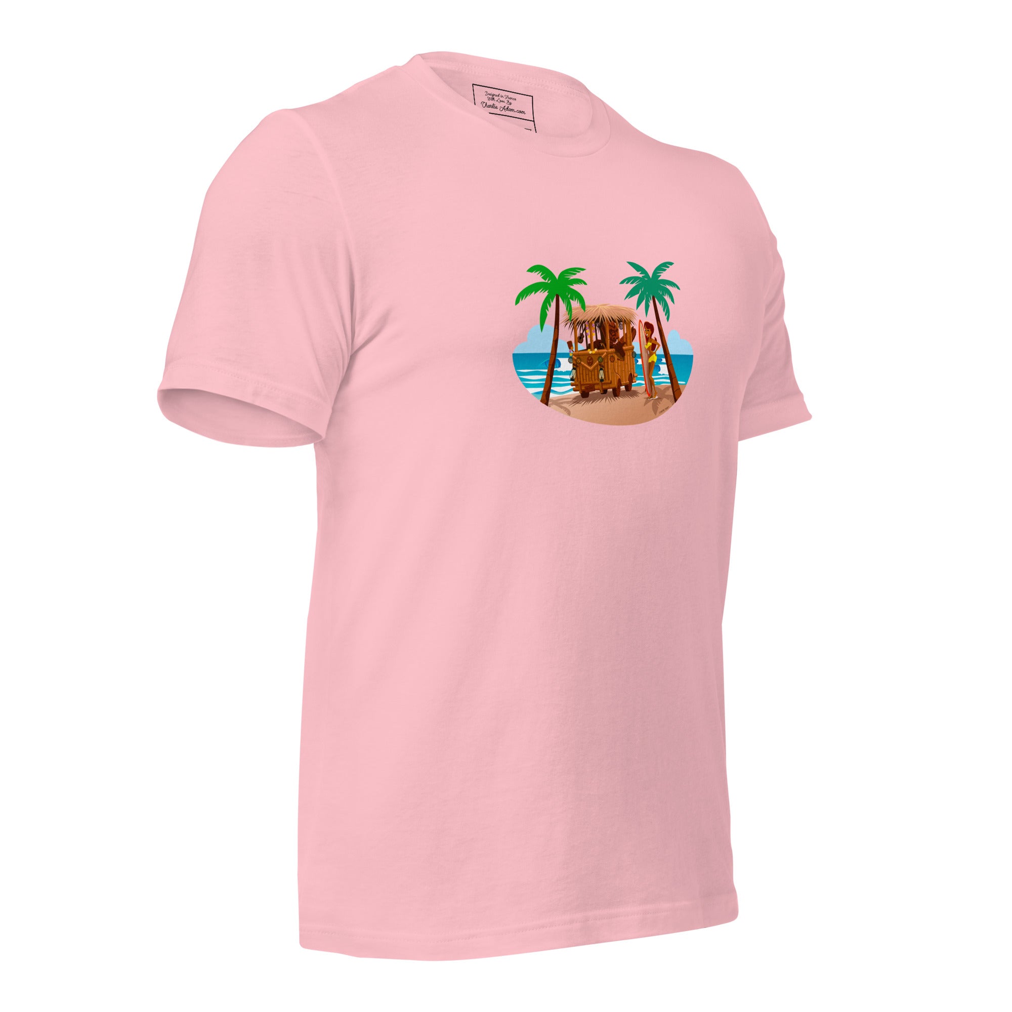 T-shirt en coton unisexe Tiki Kombi sur fond clair