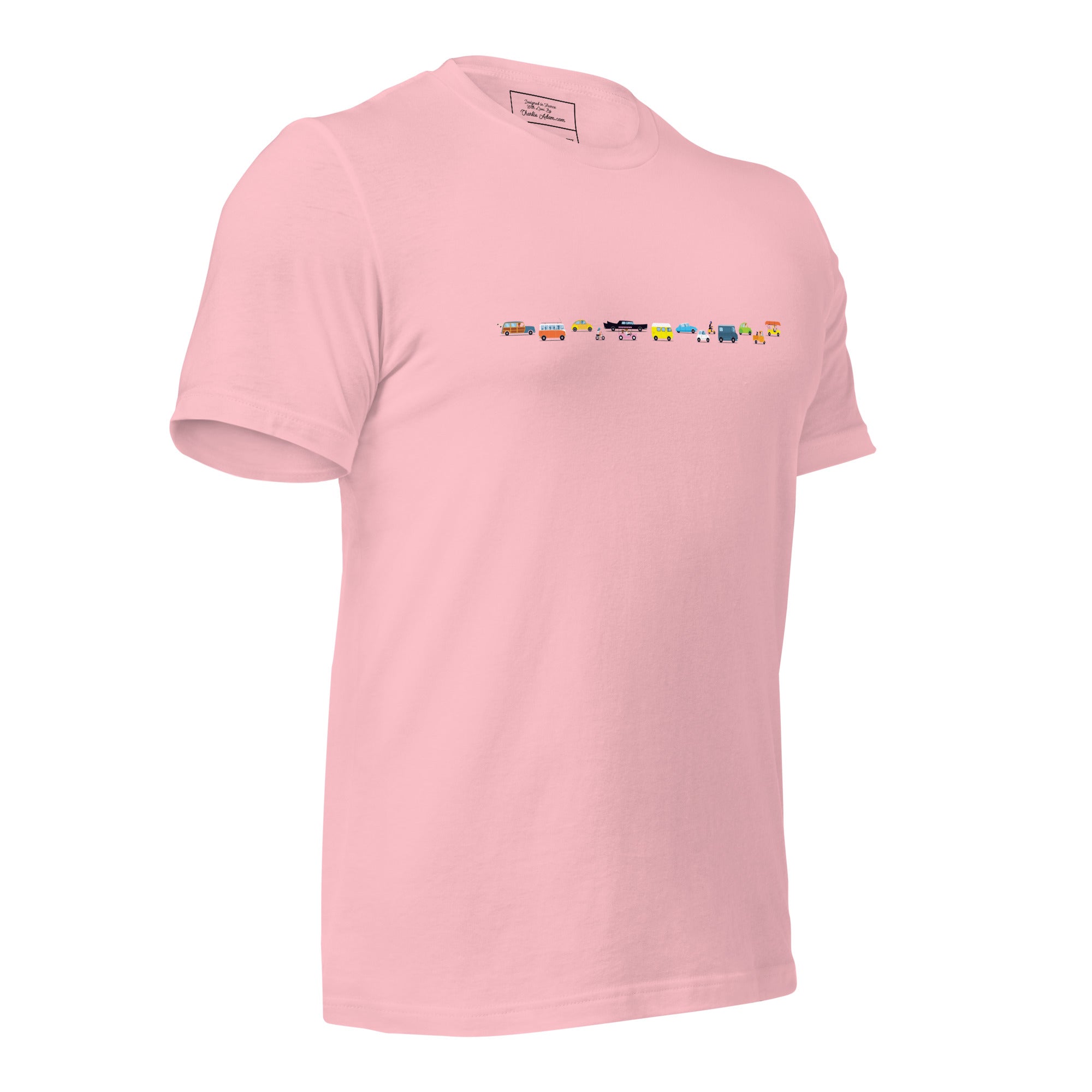 T-shirt en coton unisexe Vintage Cars Traffic Jam sur couleurs claires