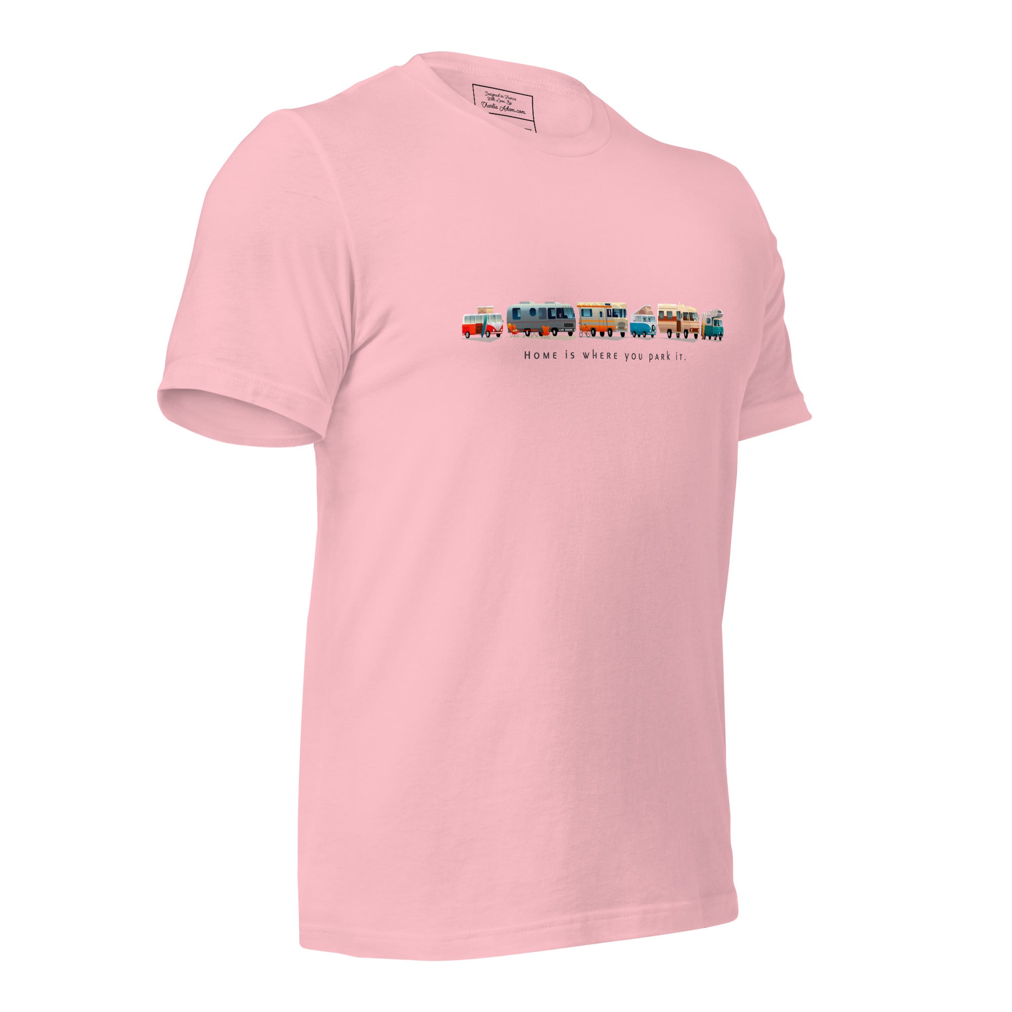 T-shirt en coton unisexe Vintage Campers: Home is where you park it sur couleurs claires