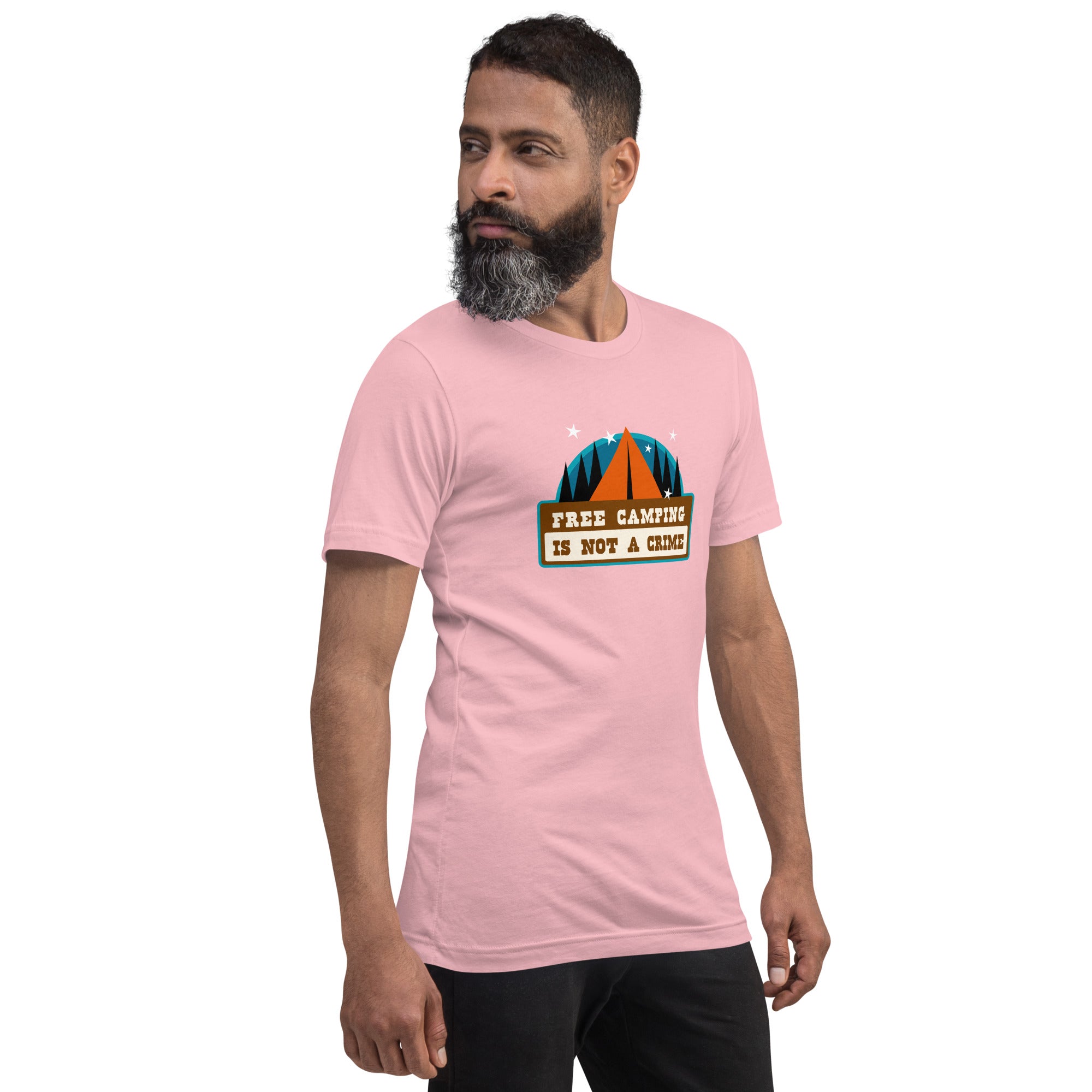 Unisex cotton t-shirt Free Camping is not a Crime on light colors