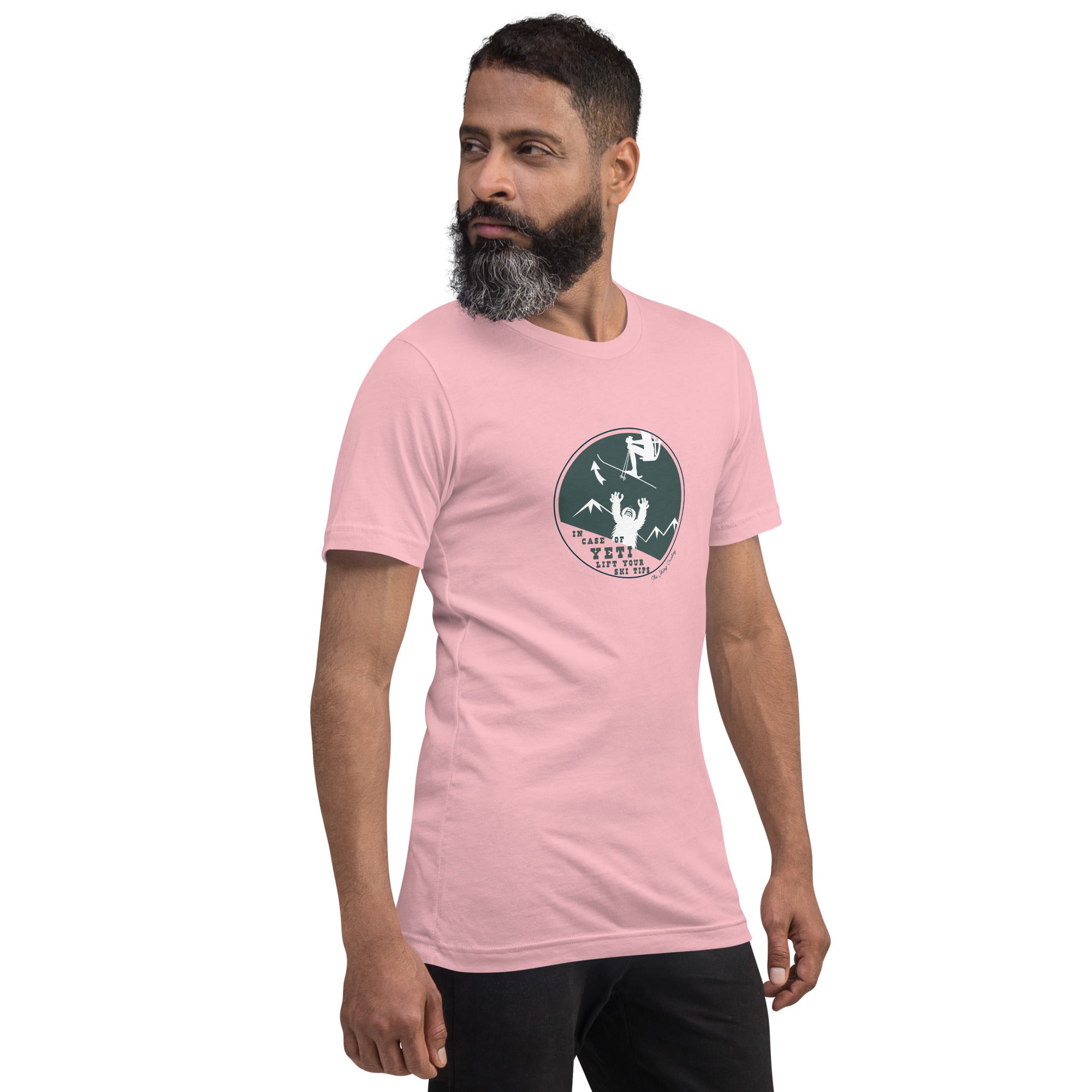 Unisex cotton t-shirt In case of Yeti, lift your ski tips on light colors