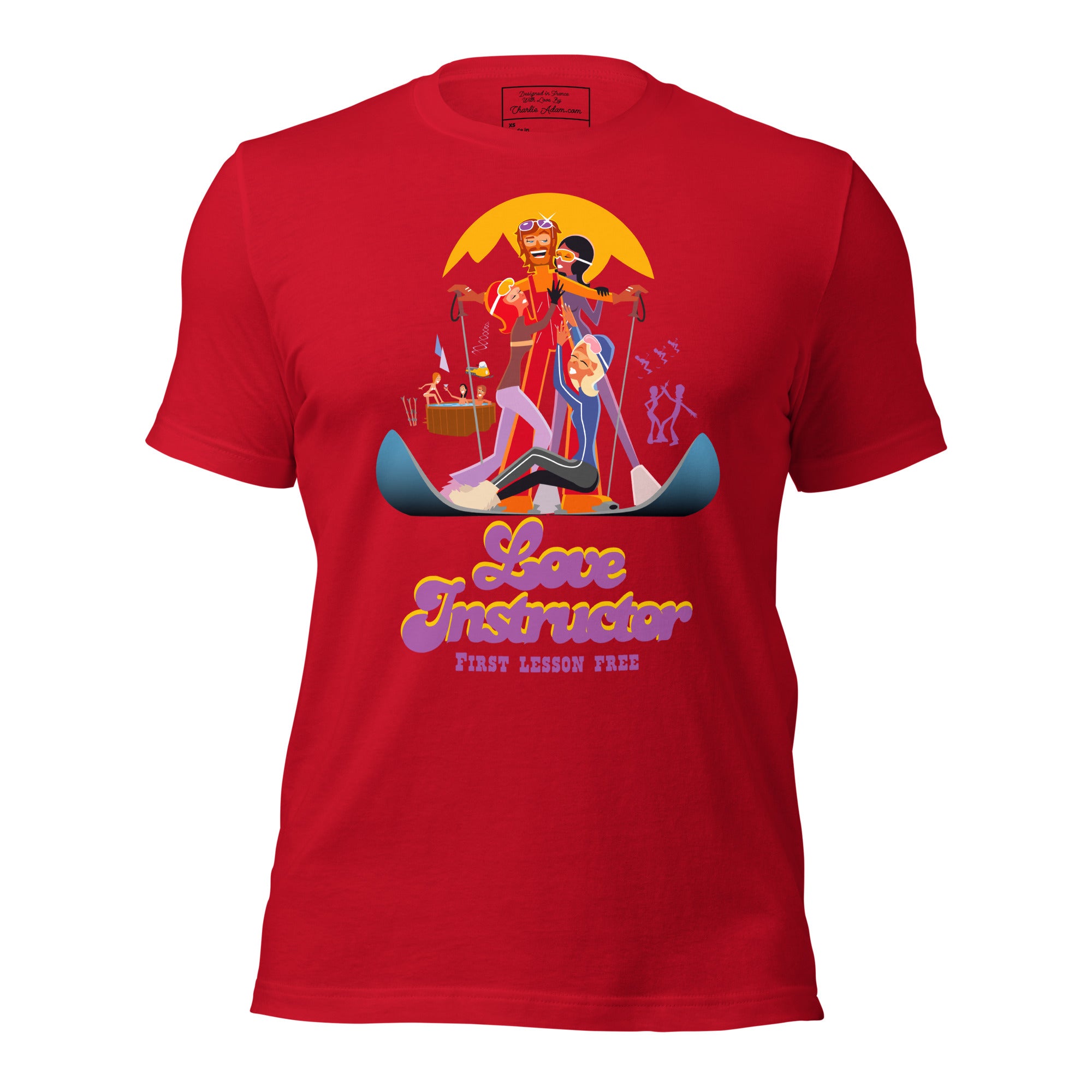 T-shirt en coton unisexe Love instructor First lesson free sur couleurs vives