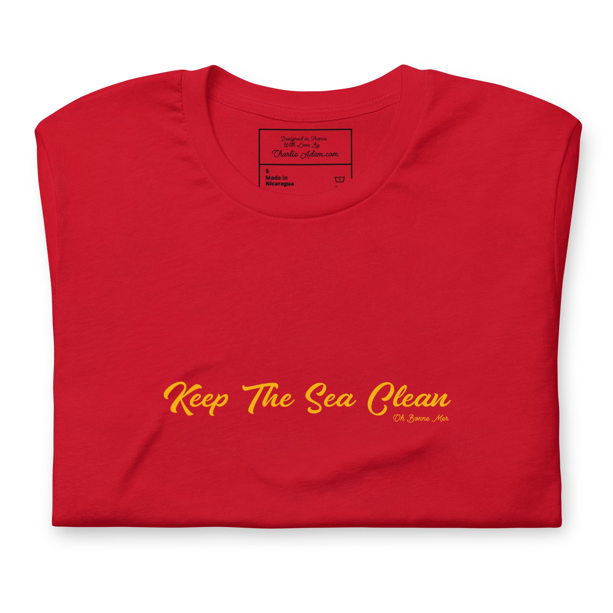 T-shirt en coton unisexe Keep The Sea Clean sur couleurs vives