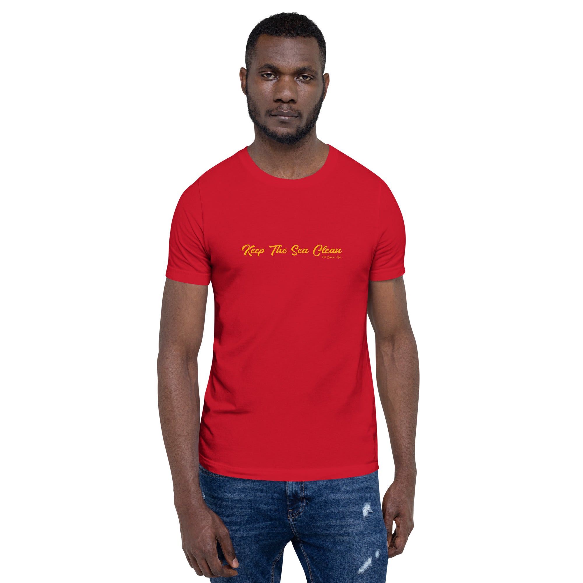 T-shirt en coton unisexe Keep The Sea Clean sur couleurs vives