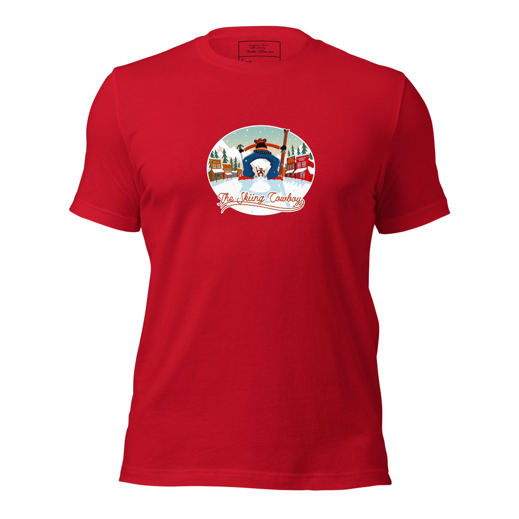 Unisex cotton t-shirt Ski Fight at OK Corral on bright colors