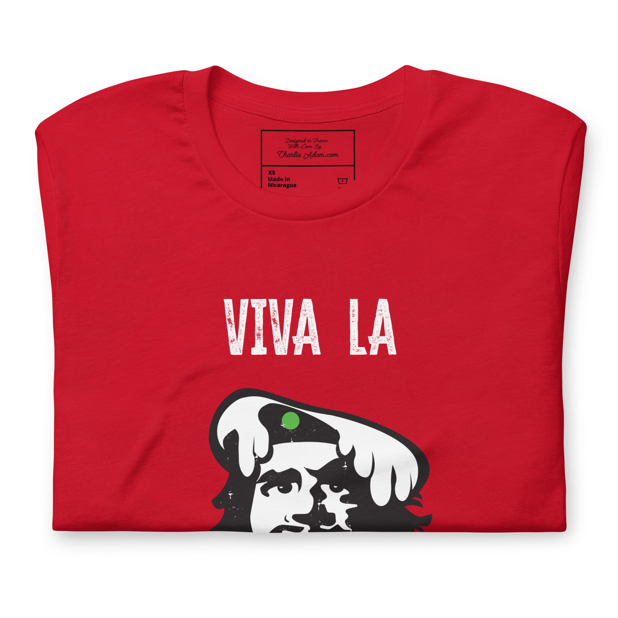 Unisex cotton t-shirt Viva la Rebolochon on bright colors