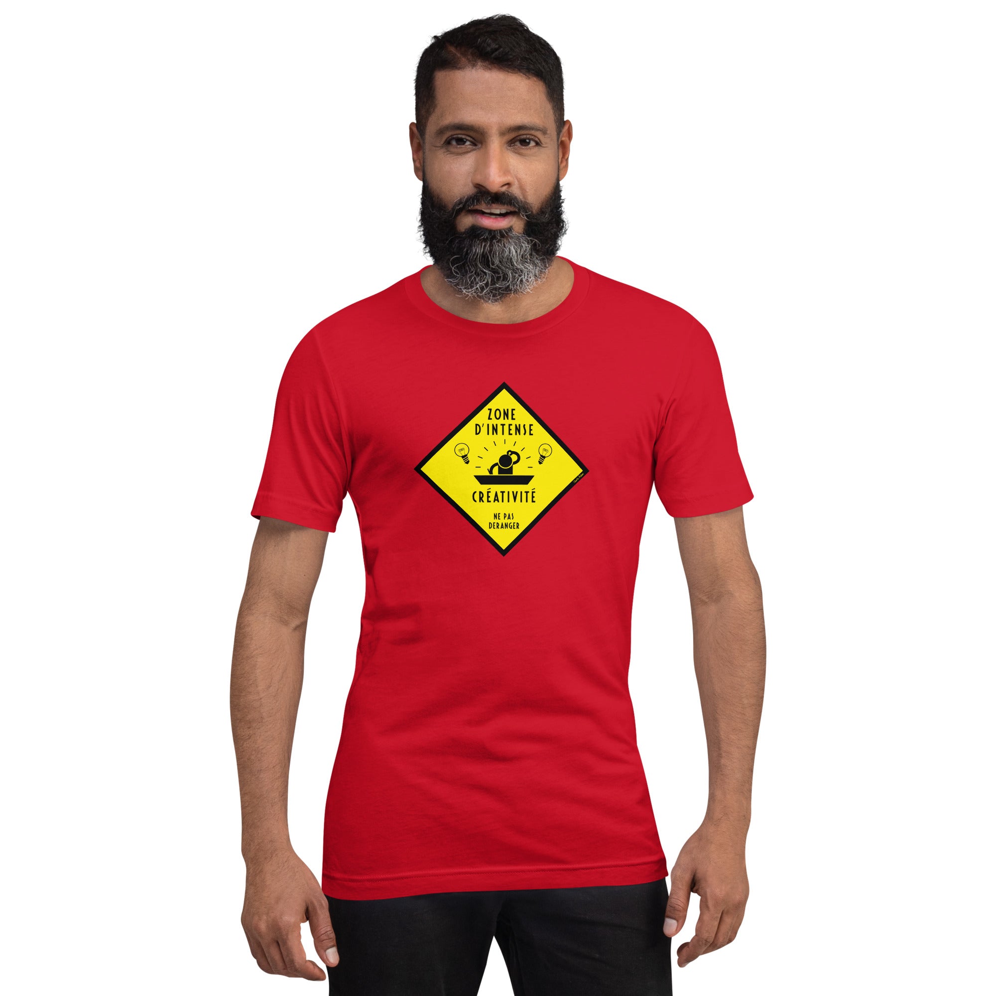 T-shirt en coton unisexe Zone d'intense créativité, Ne pas déranger sur couleurs vives