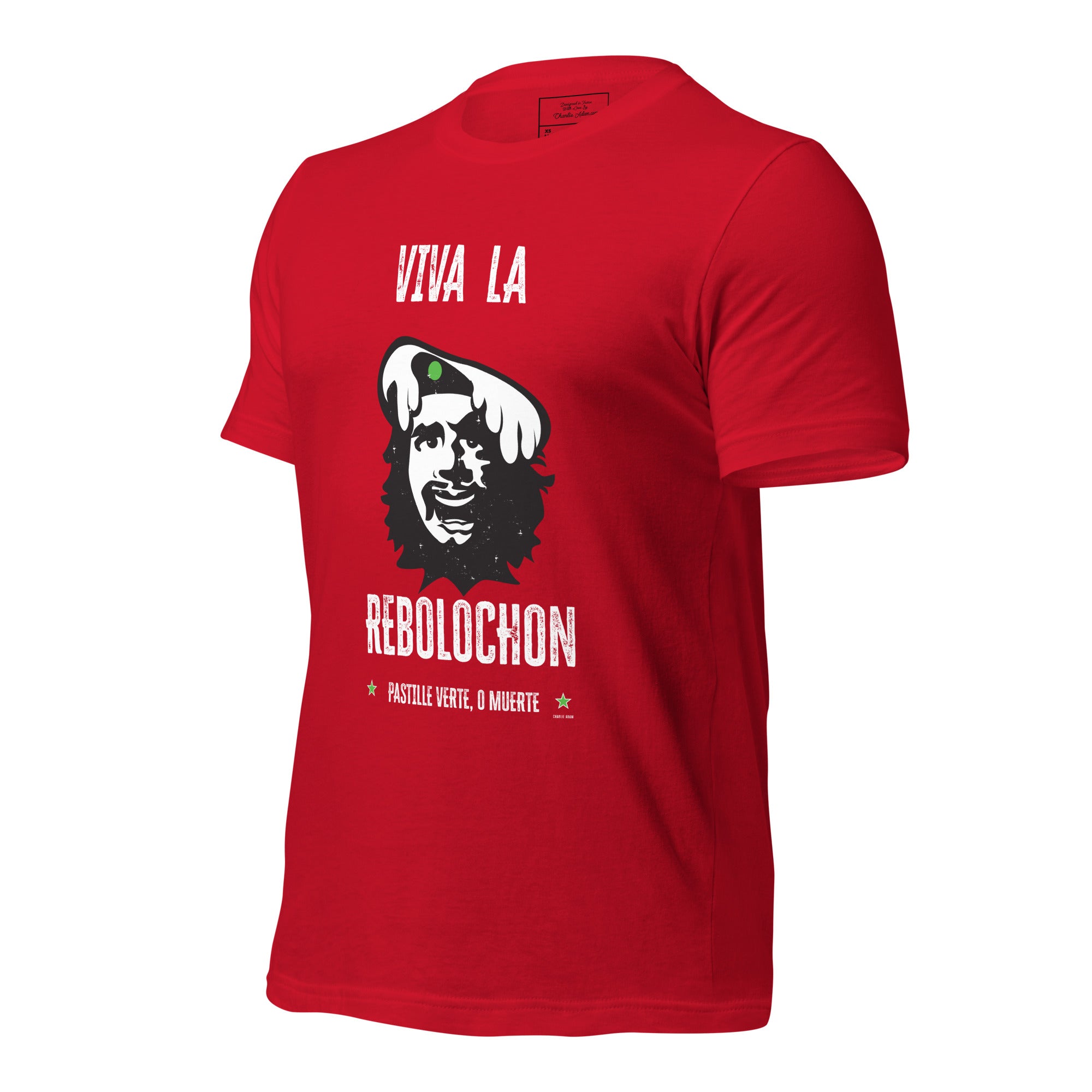 Unisex cotton t-shirt Viva la Rebolochon on bright colors