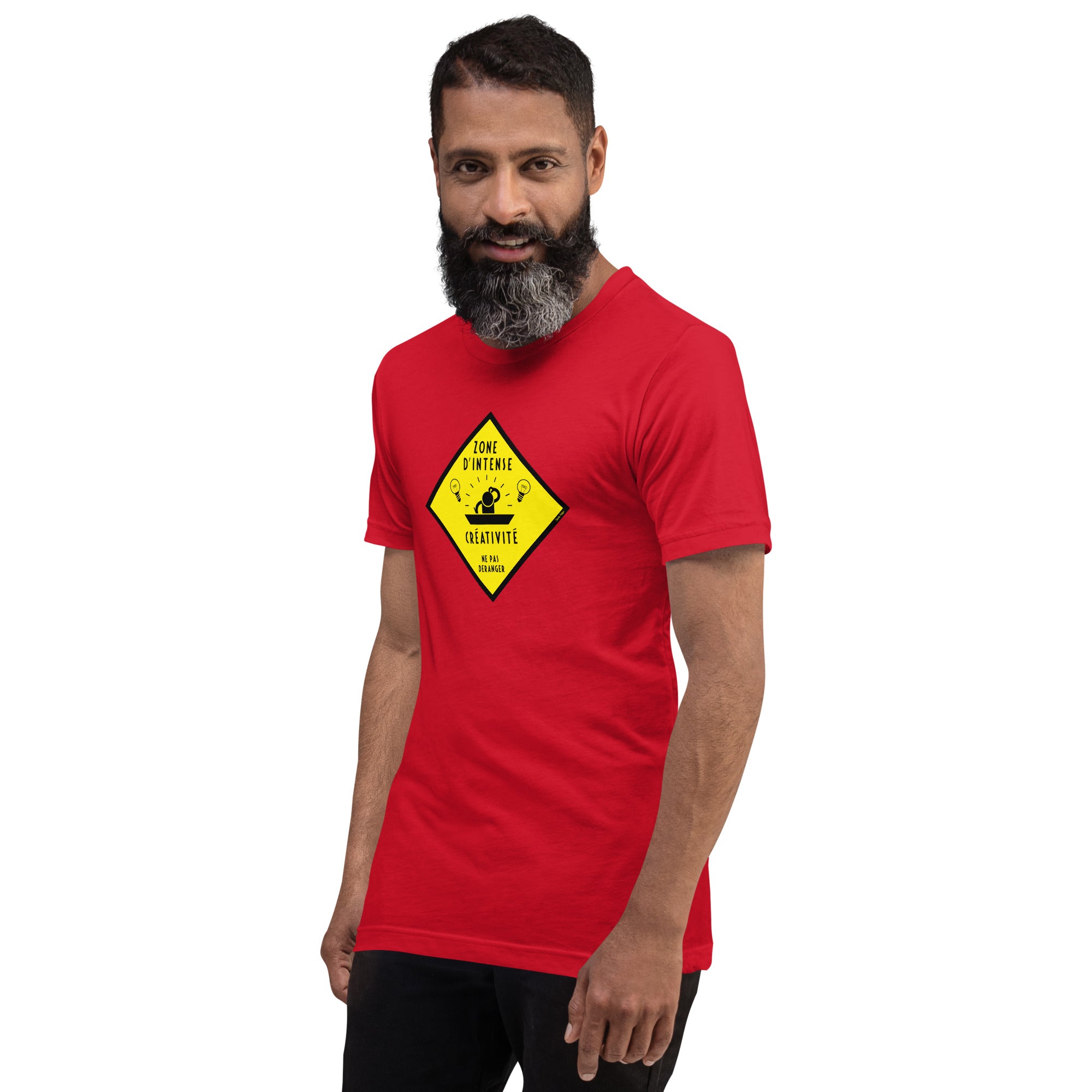 T-shirt en coton unisexe Zone d'intense créativité, Ne pas déranger sur couleurs vives