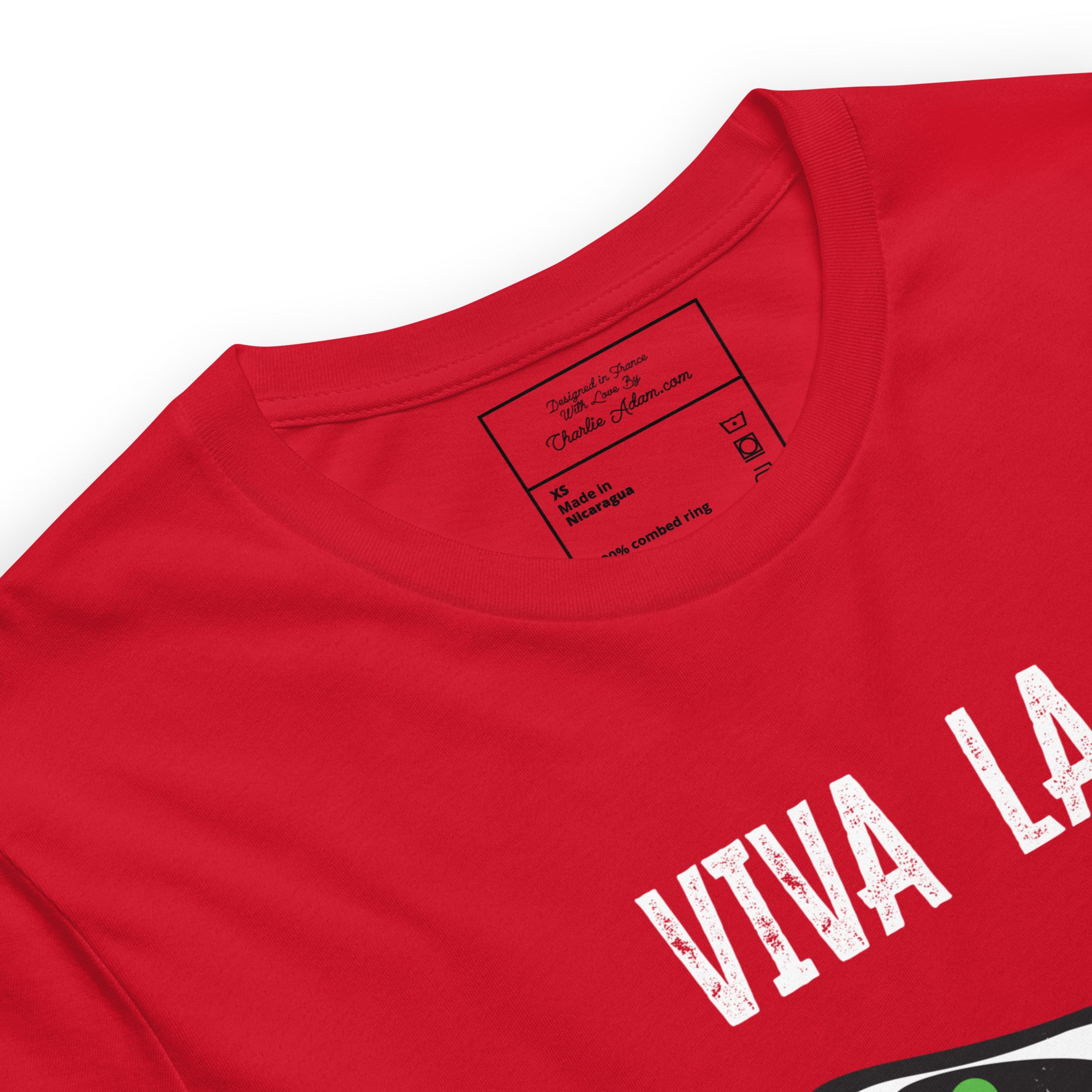 Unisex cotton t-shirt Viva la Rebolochon on bright colors