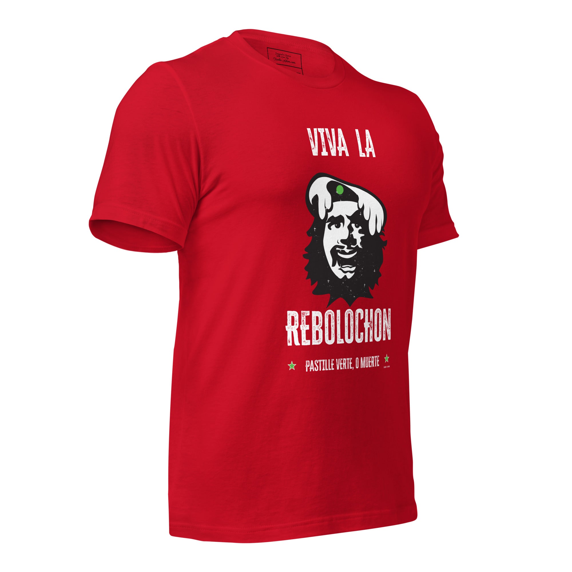 Unisex cotton t-shirt Viva la Rebolochon on bright colors