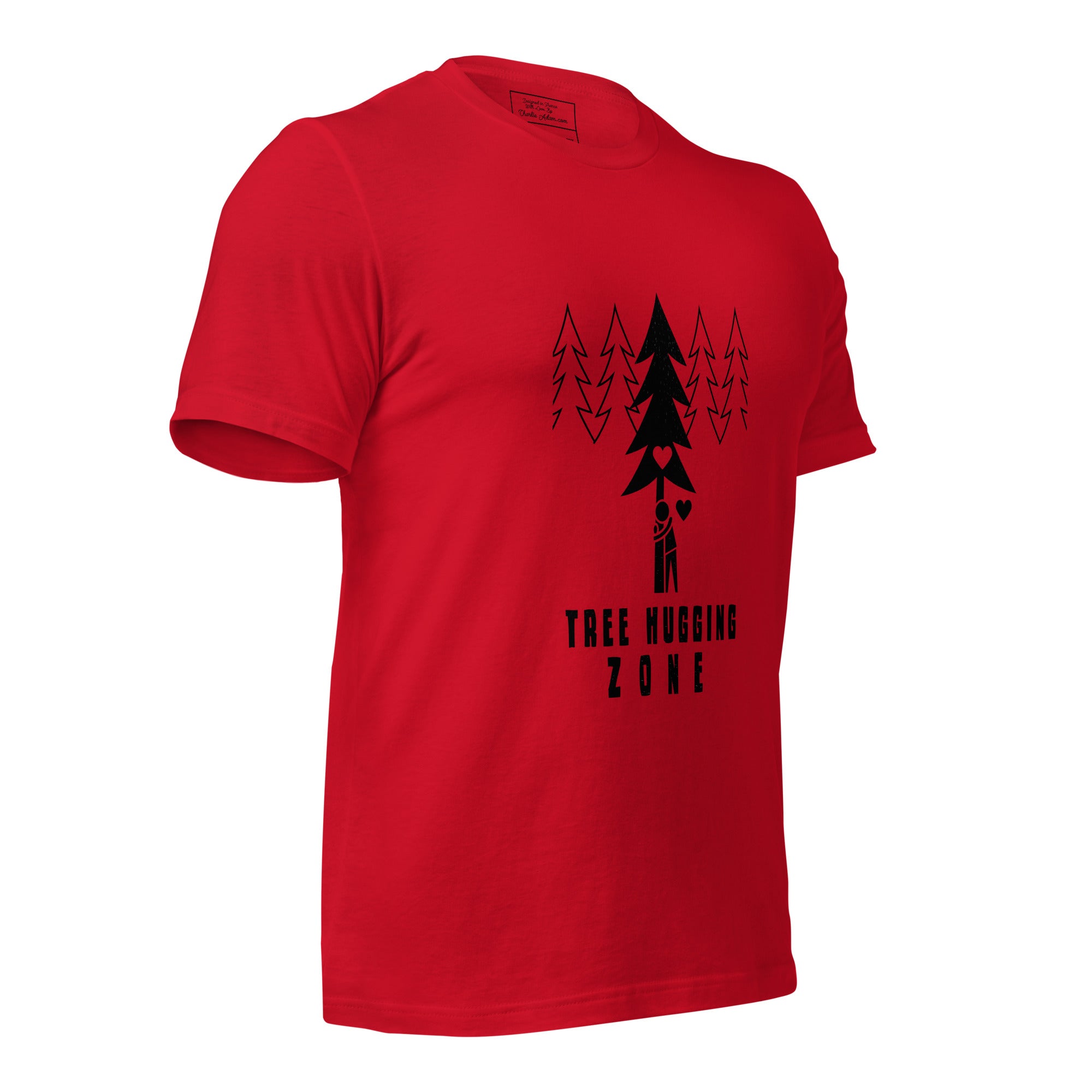 Unisex cotton t-shirt Tree hugging zone on bright colors