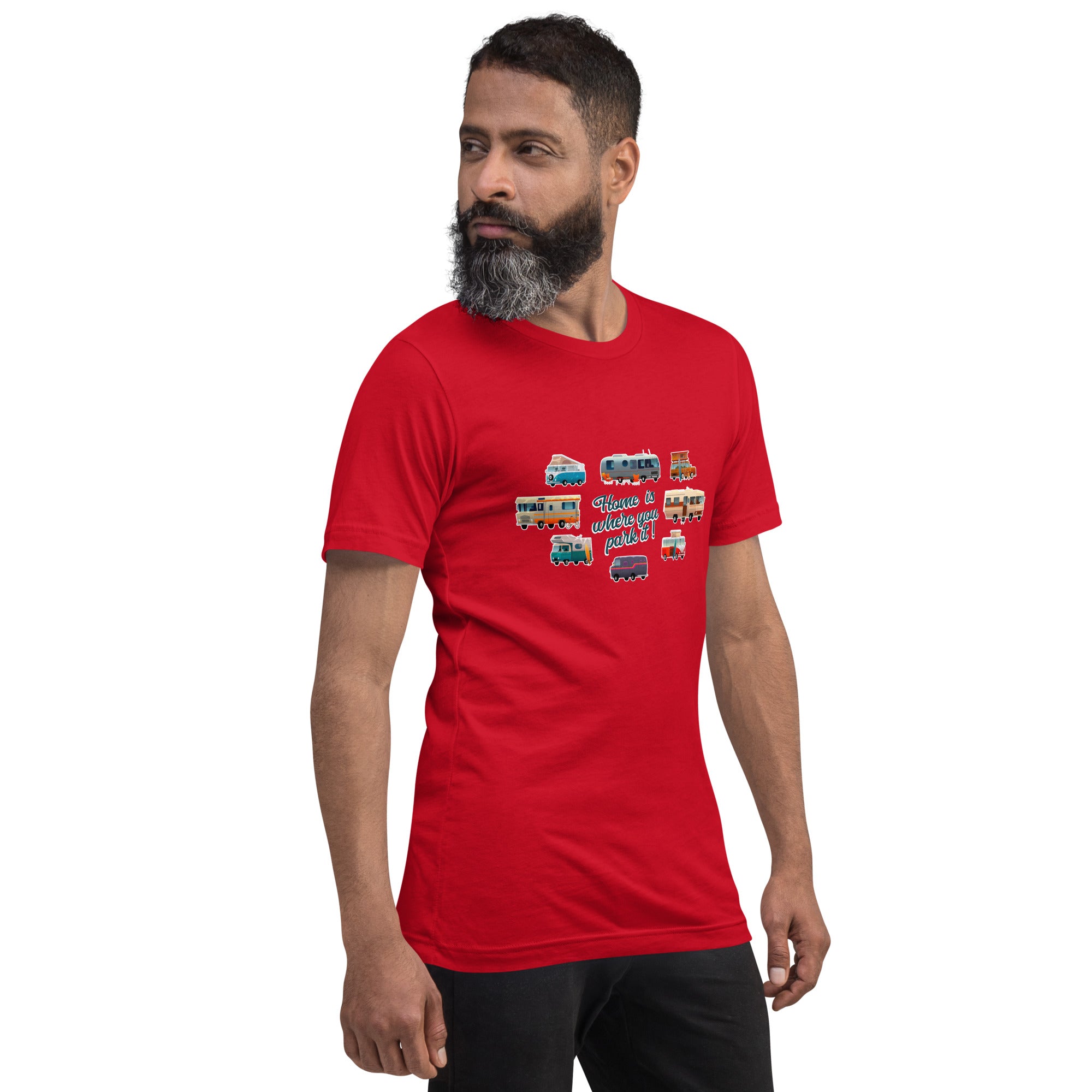 Unisex t-shirt Square Vintage Campers on bright colors