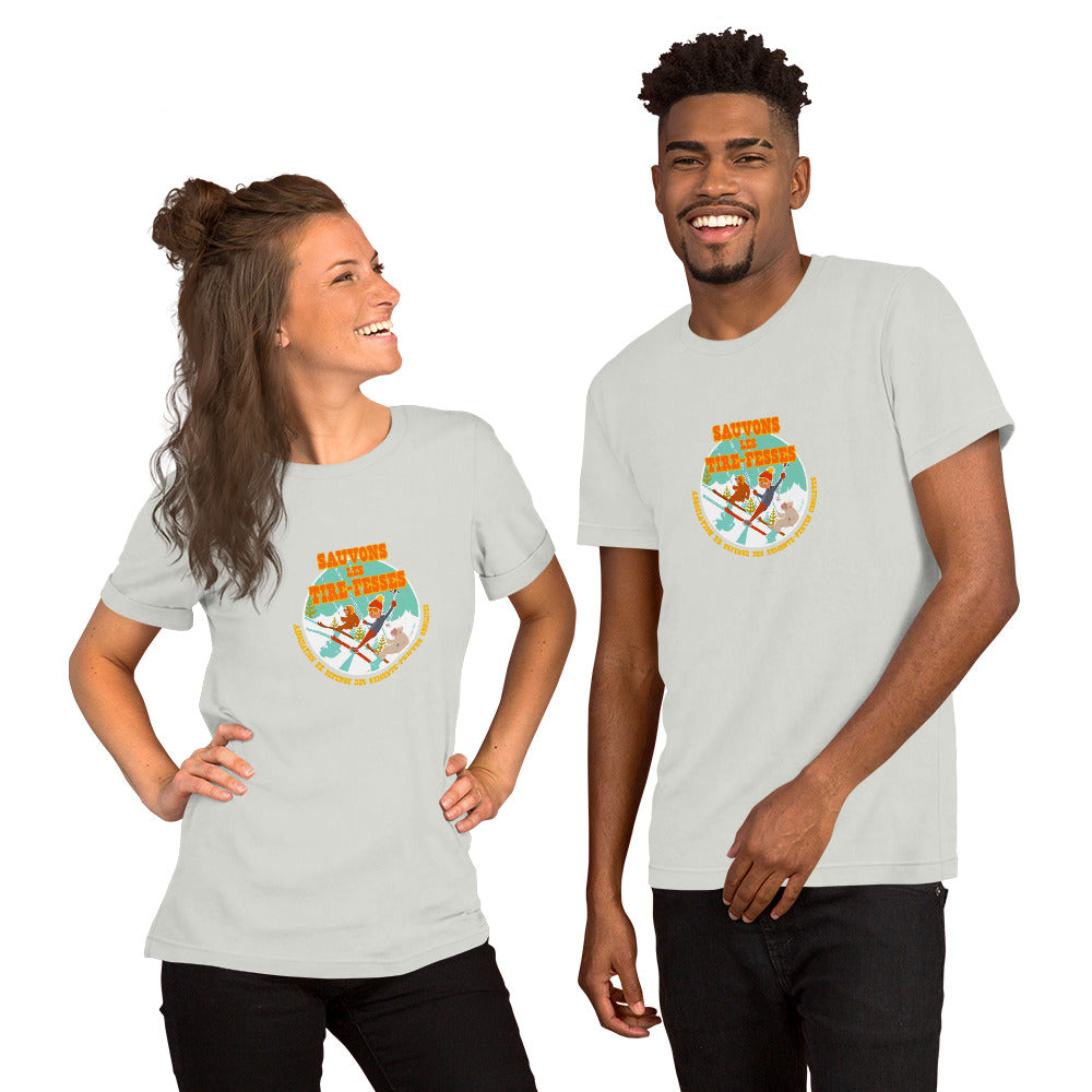 T-shirt en coton unisexe Sauvons les Tires-fesses sur couleurs claires