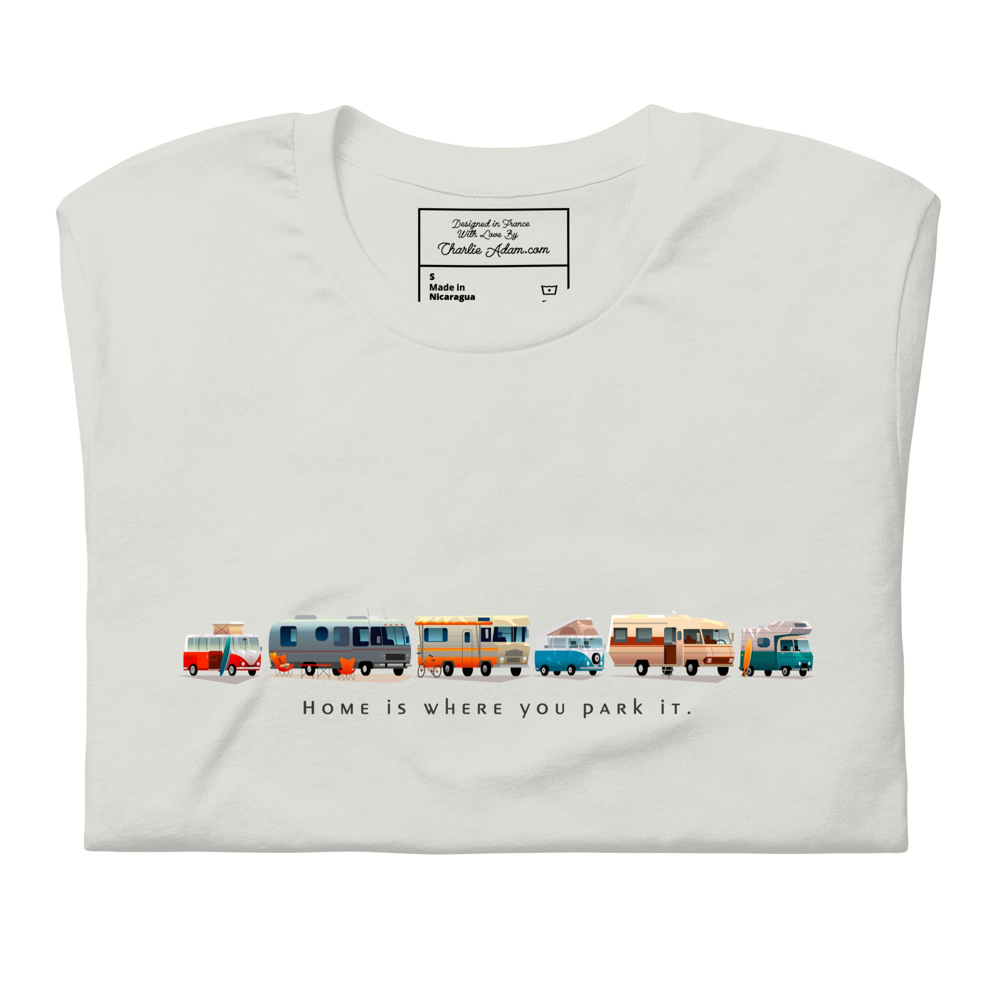 T-shirt en coton unisexe Vintage Campers: Home is where you park it sur couleurs claires